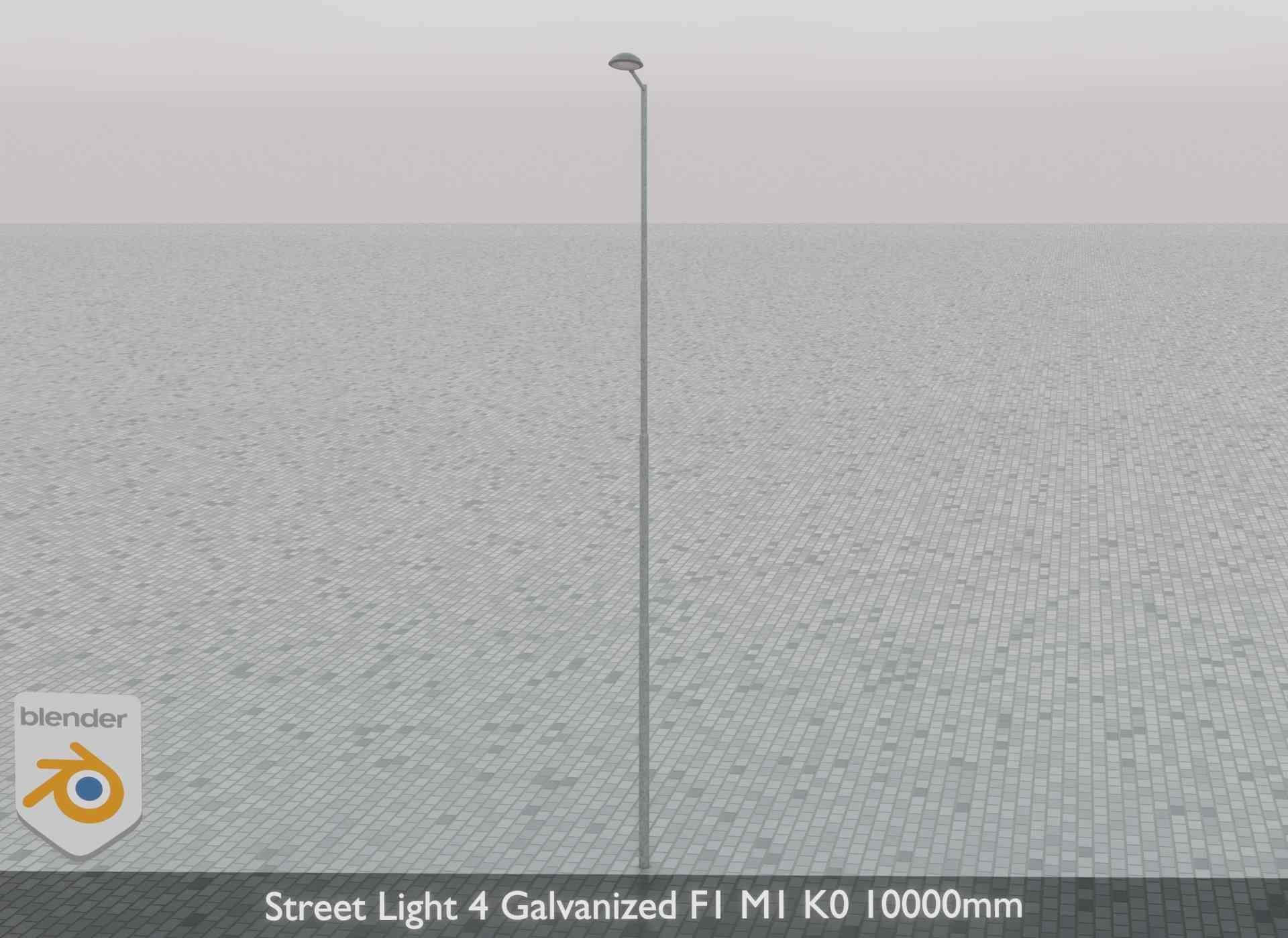 Street Light 4 Galvanized F1 M1 K0 10000mm Low-poly 3D model_73