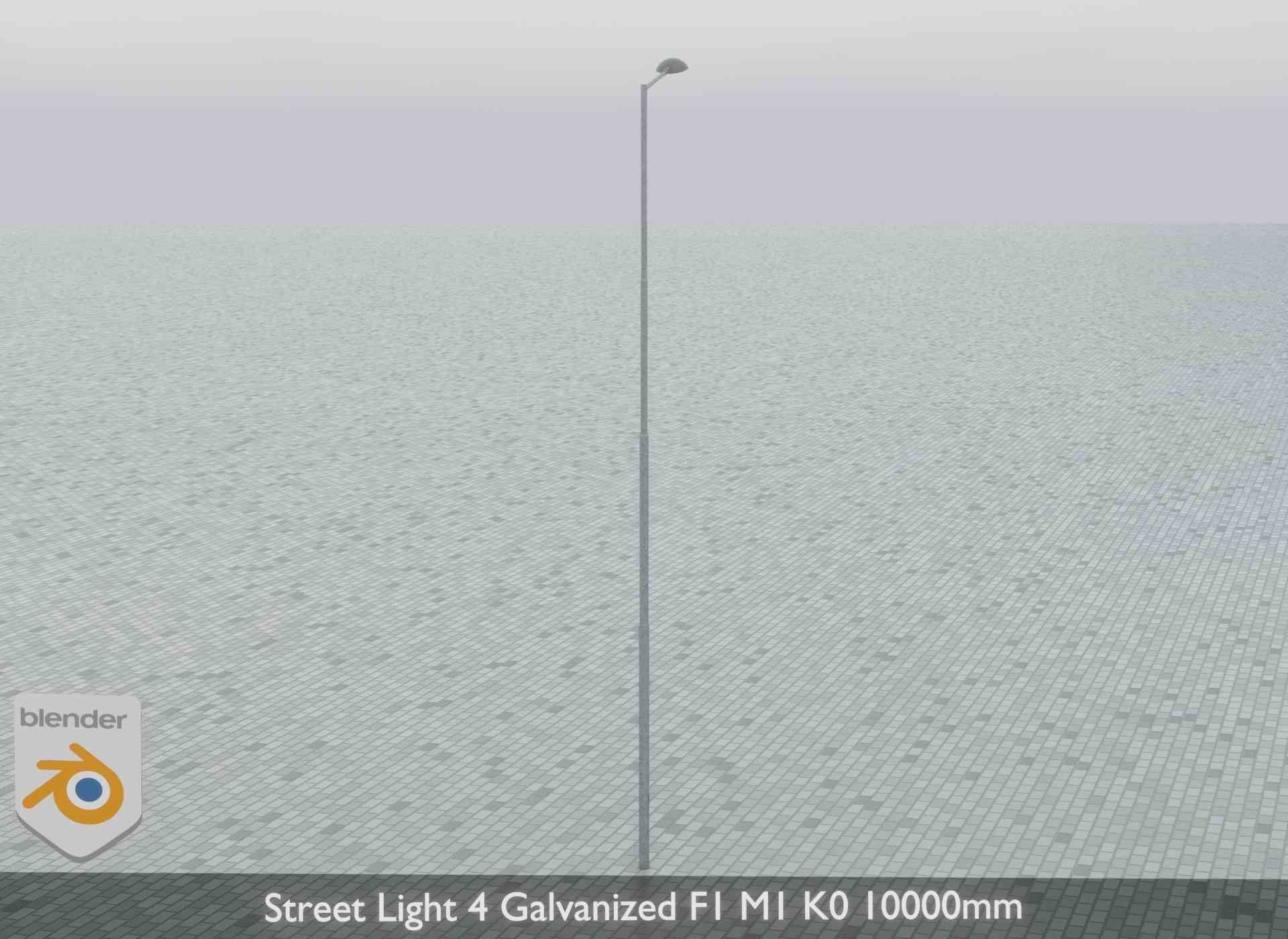 Street Light 4 Galvanized F1 M1 K0 10000mm Low-poly 3D model_14
