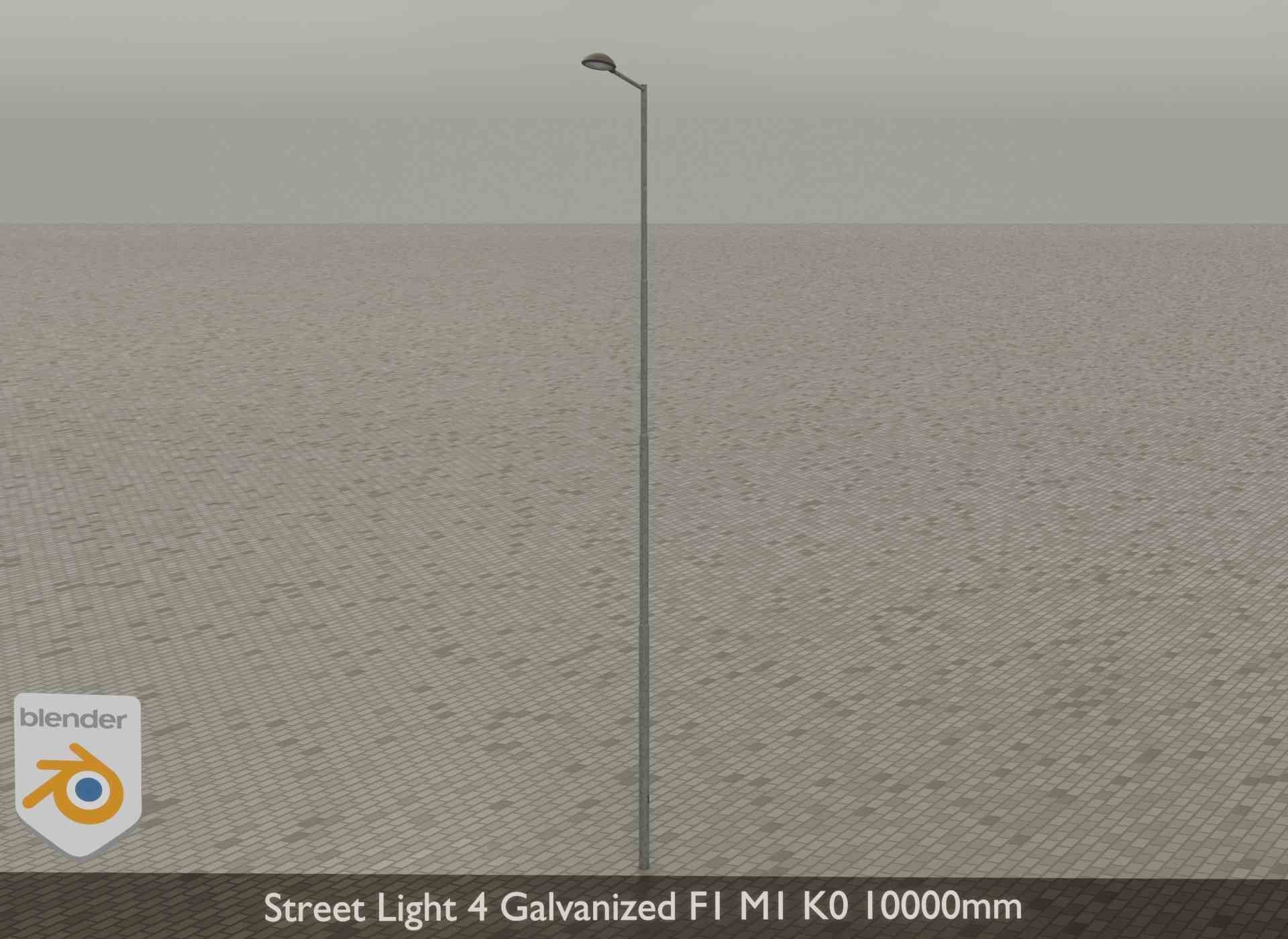Street Light 4 Galvanized F1 M1 K0 10000mm Low-poly 3D model_35