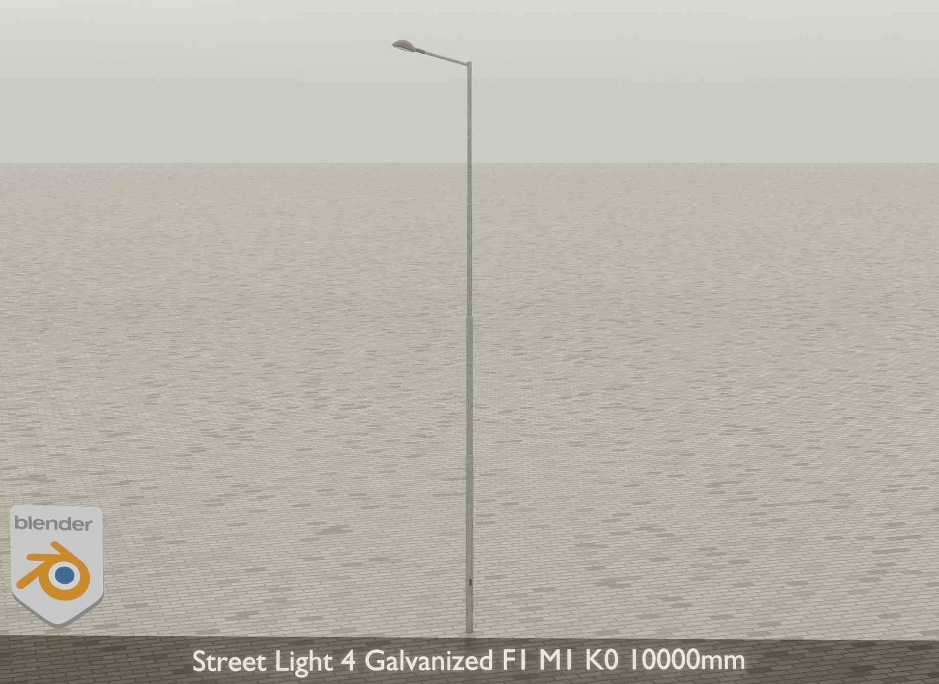 Street Light 4 Galvanized F1 M1 K0 10000mm Low-poly 3D model_40