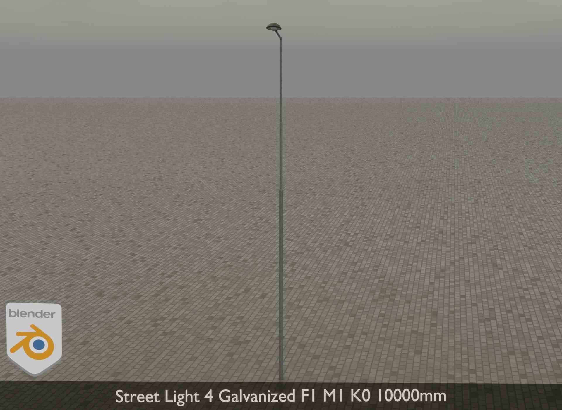 Street Light 4 Galvanized F1 M1 K0 10000mm Low-poly 3D model_33