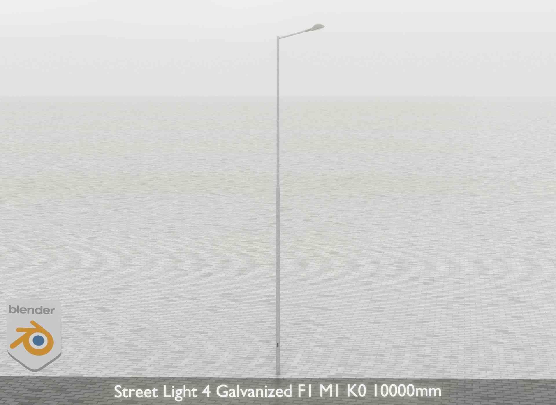 Street Light 4 Galvanized F1 M1 K0 10000mm Low-poly 3D model_63