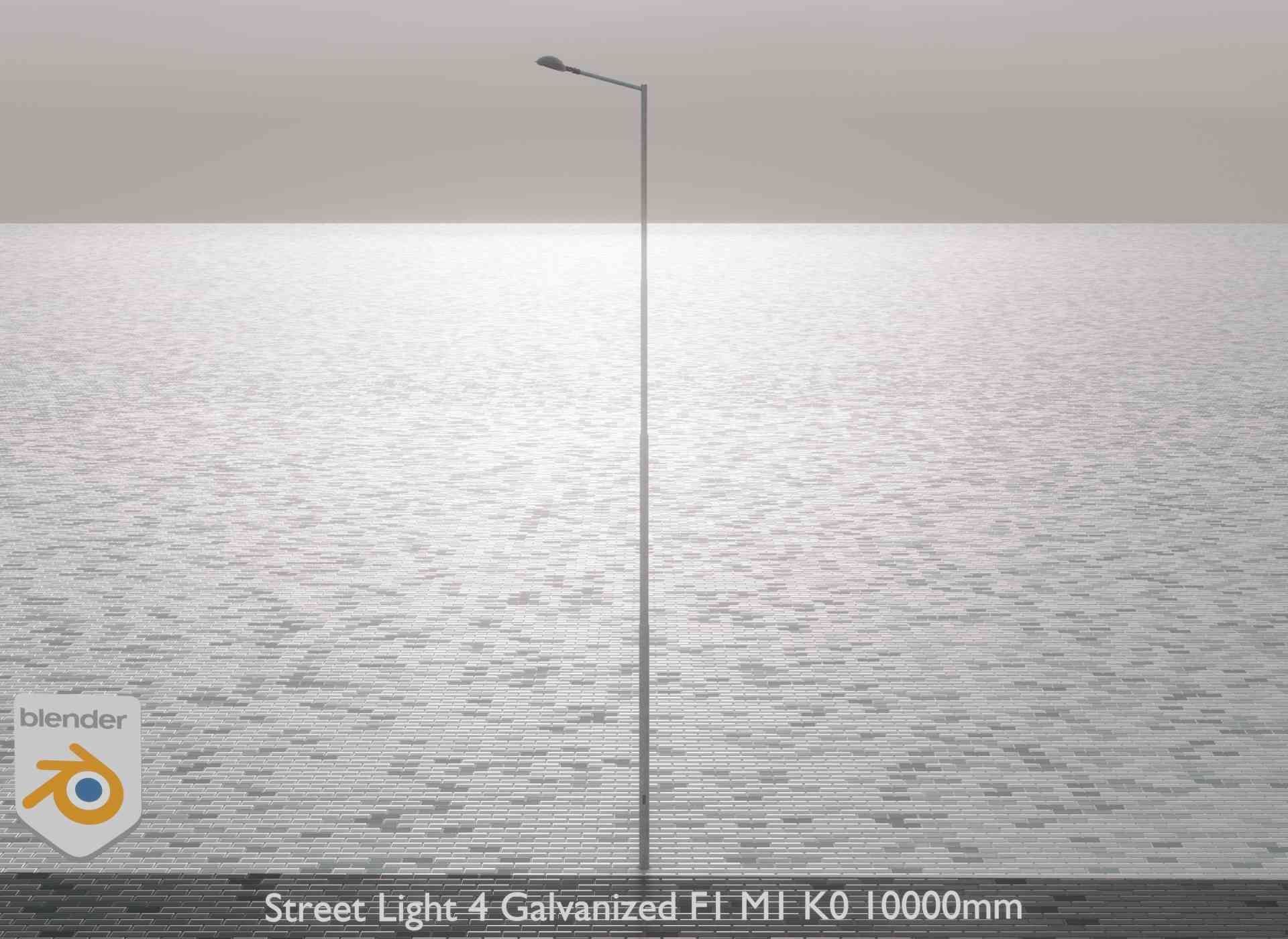 Street Light 4 Galvanized F1 M1 K0 10000mm Low-poly 3D model_2