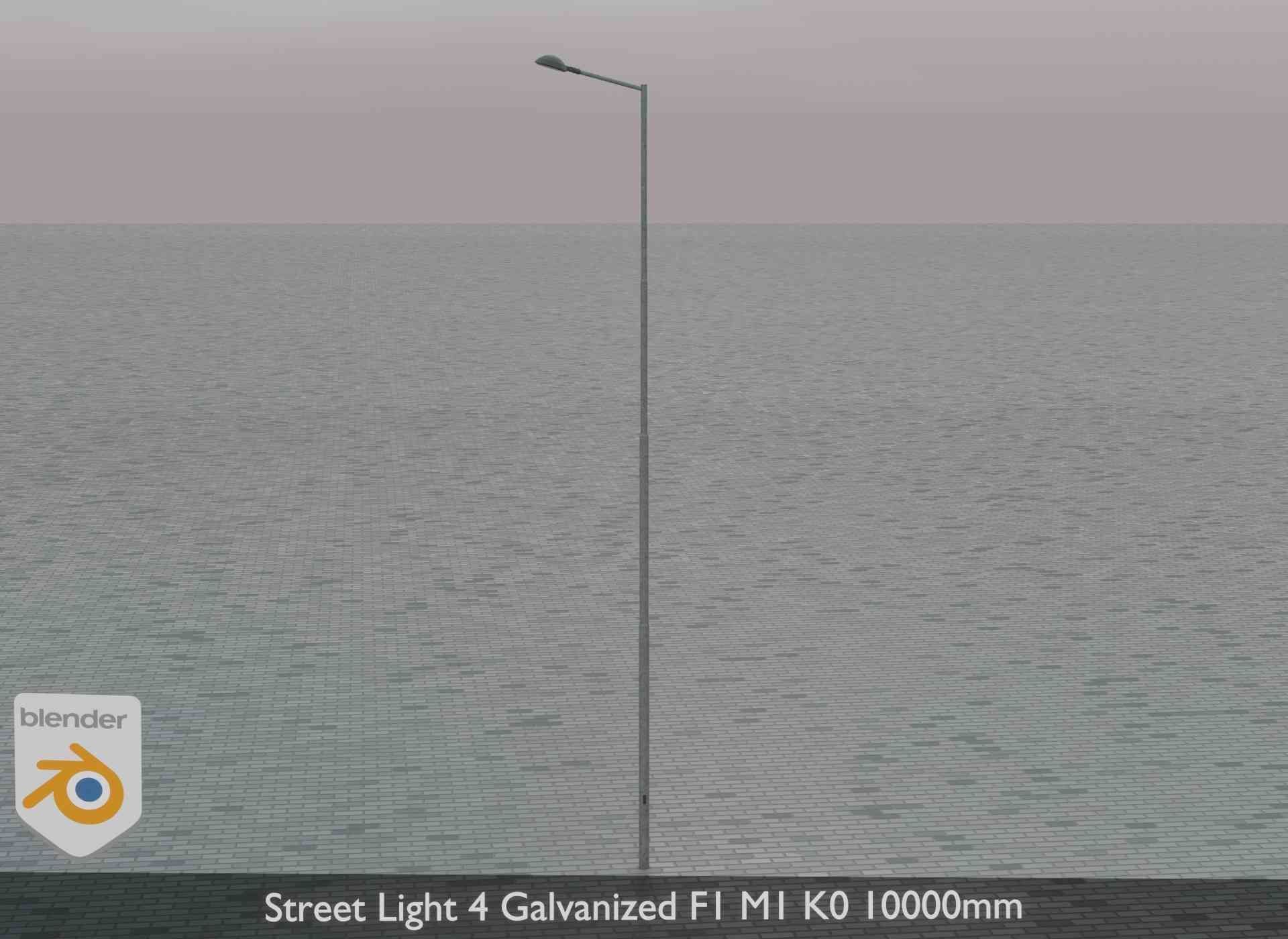 Street Light 4 Galvanized F1 M1 K0 10000mm Low-poly 3D model_81