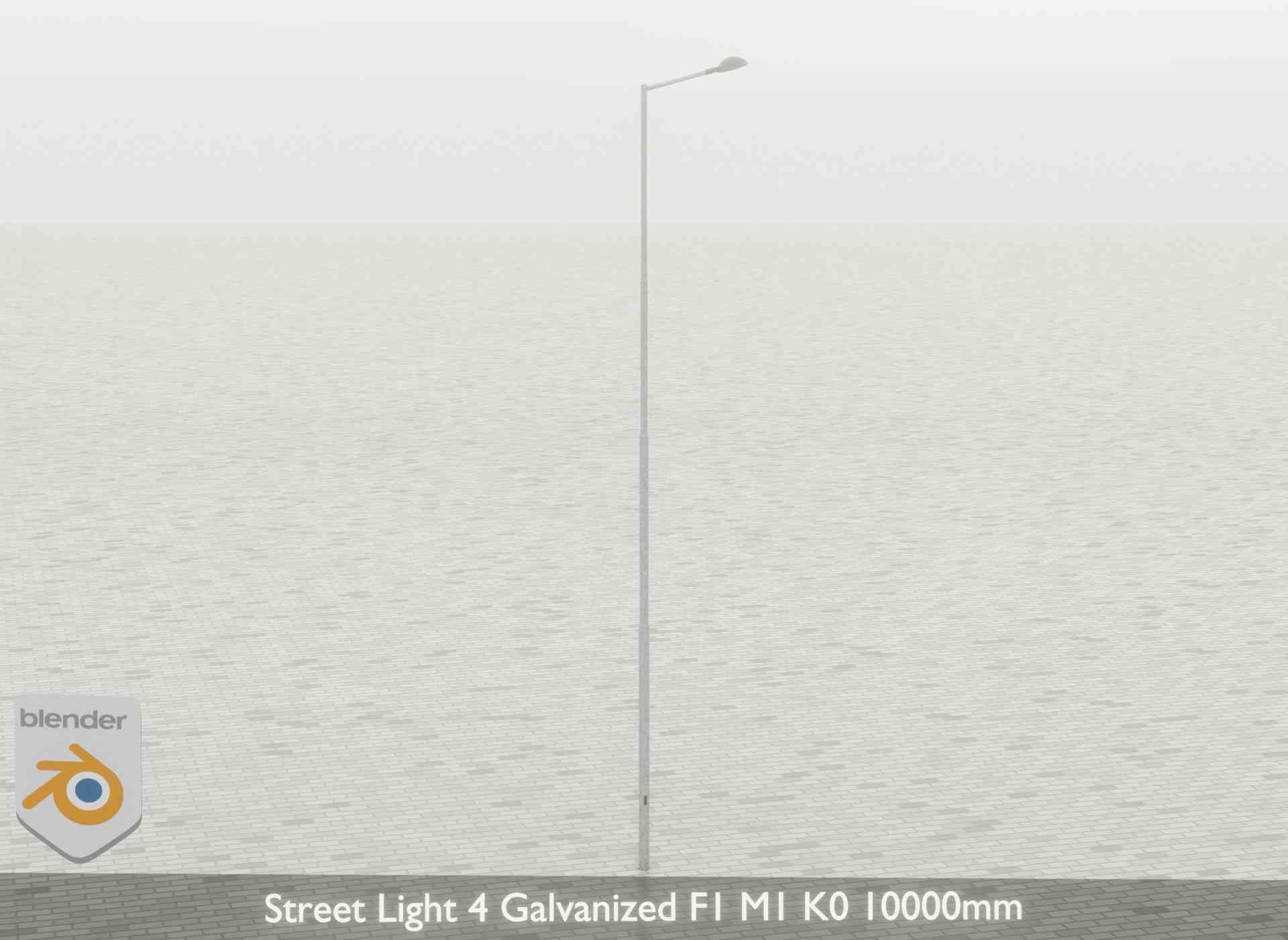 Street Light 4 Galvanized F1 M1 K0 10000mm Low-poly 3D model_60