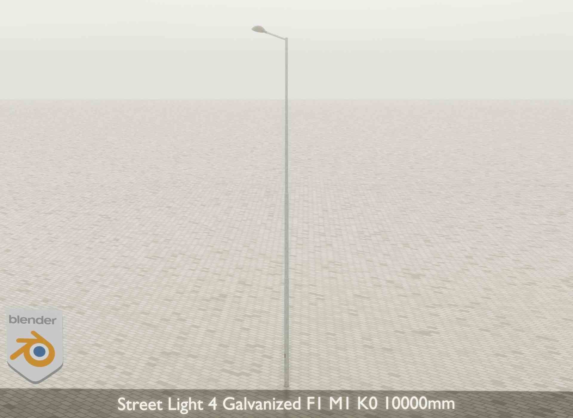 Street Light 4 Galvanized F1 M1 K0 10000mm Low-poly 3D model_47