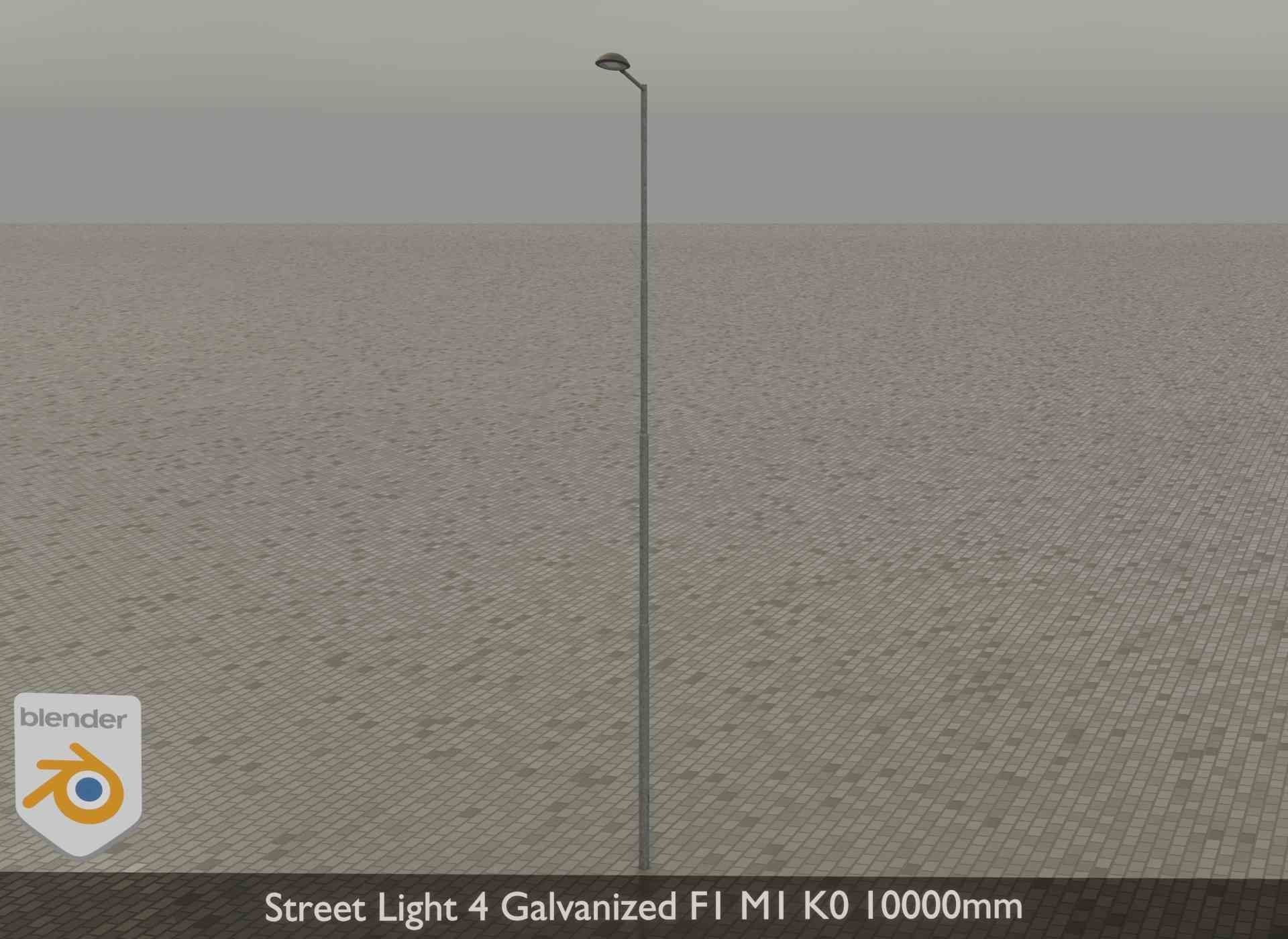 Street Light 4 Galvanized F1 M1 K0 10000mm Low-poly 3D model_34