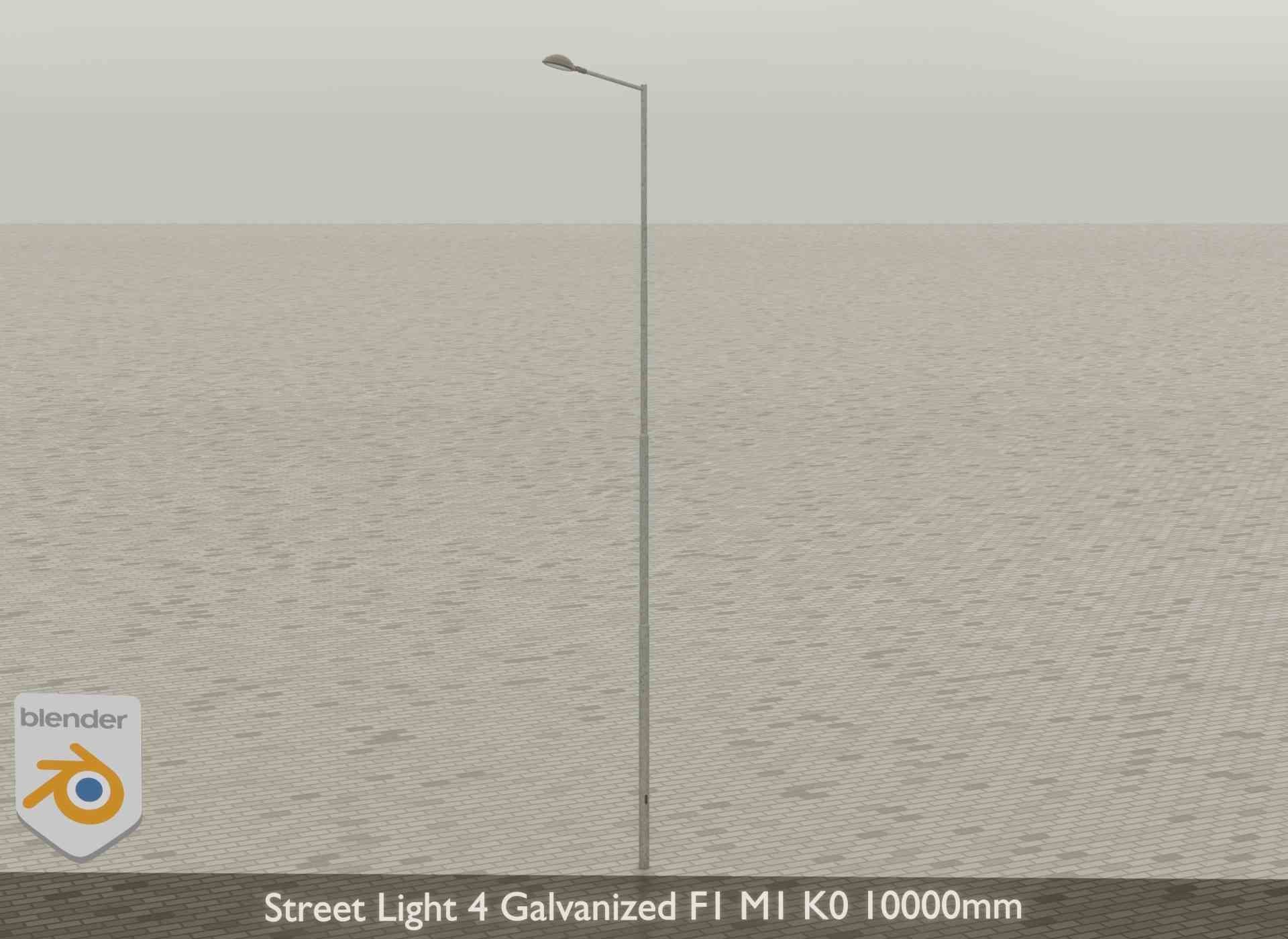 Street Light 4 Galvanized F1 M1 K0 10000mm Low-poly 3D model_39