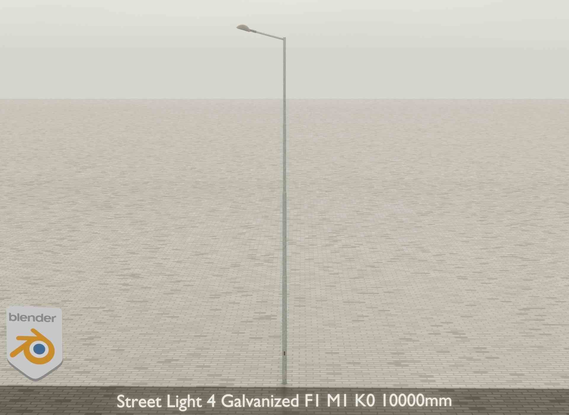 Street Light 4 Galvanized F1 M1 K0 10000mm Low-poly 3D model_42