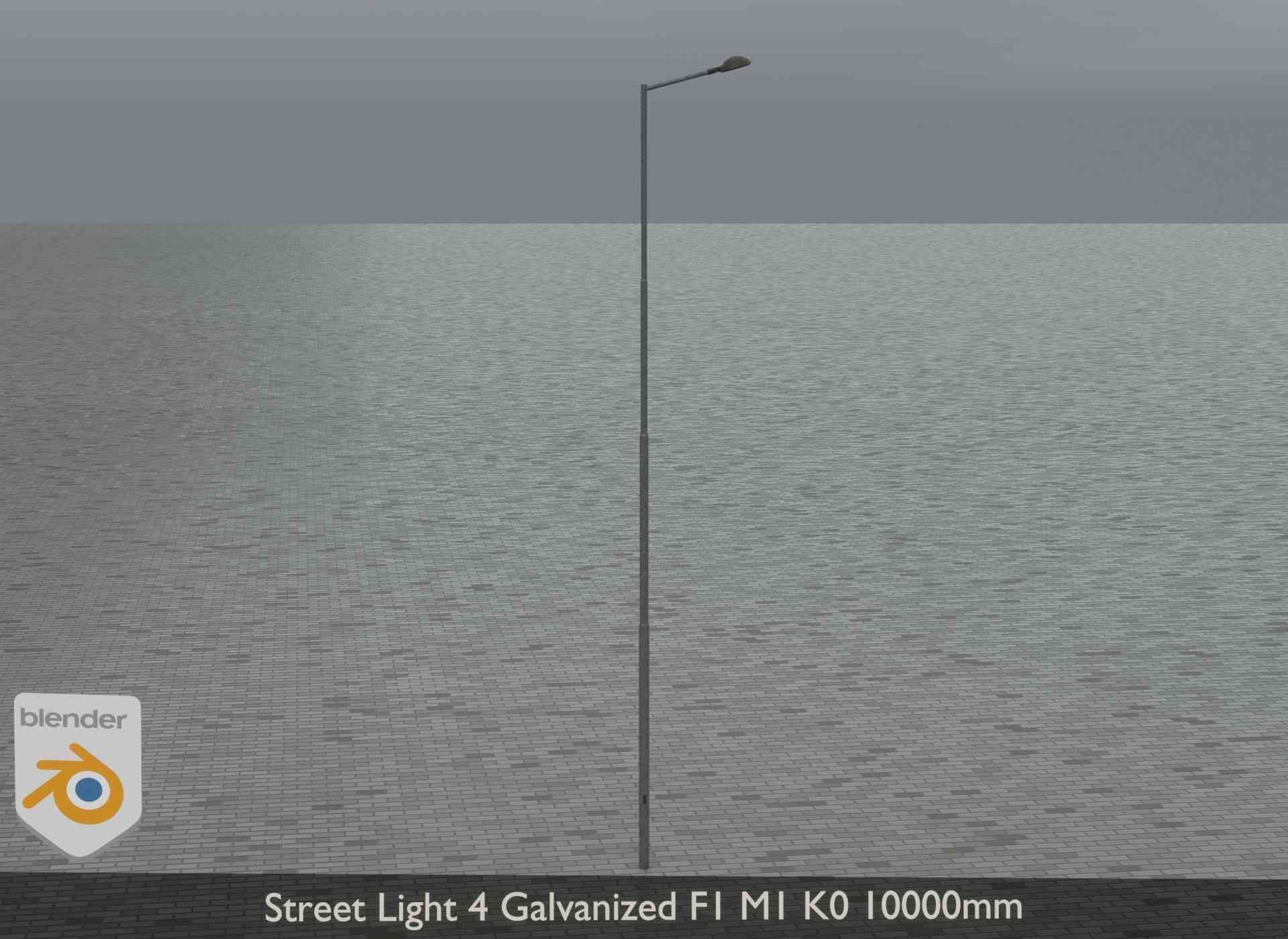 Street Light 4 Galvanized F1 M1 K0 10000mm Low-poly 3D model_21