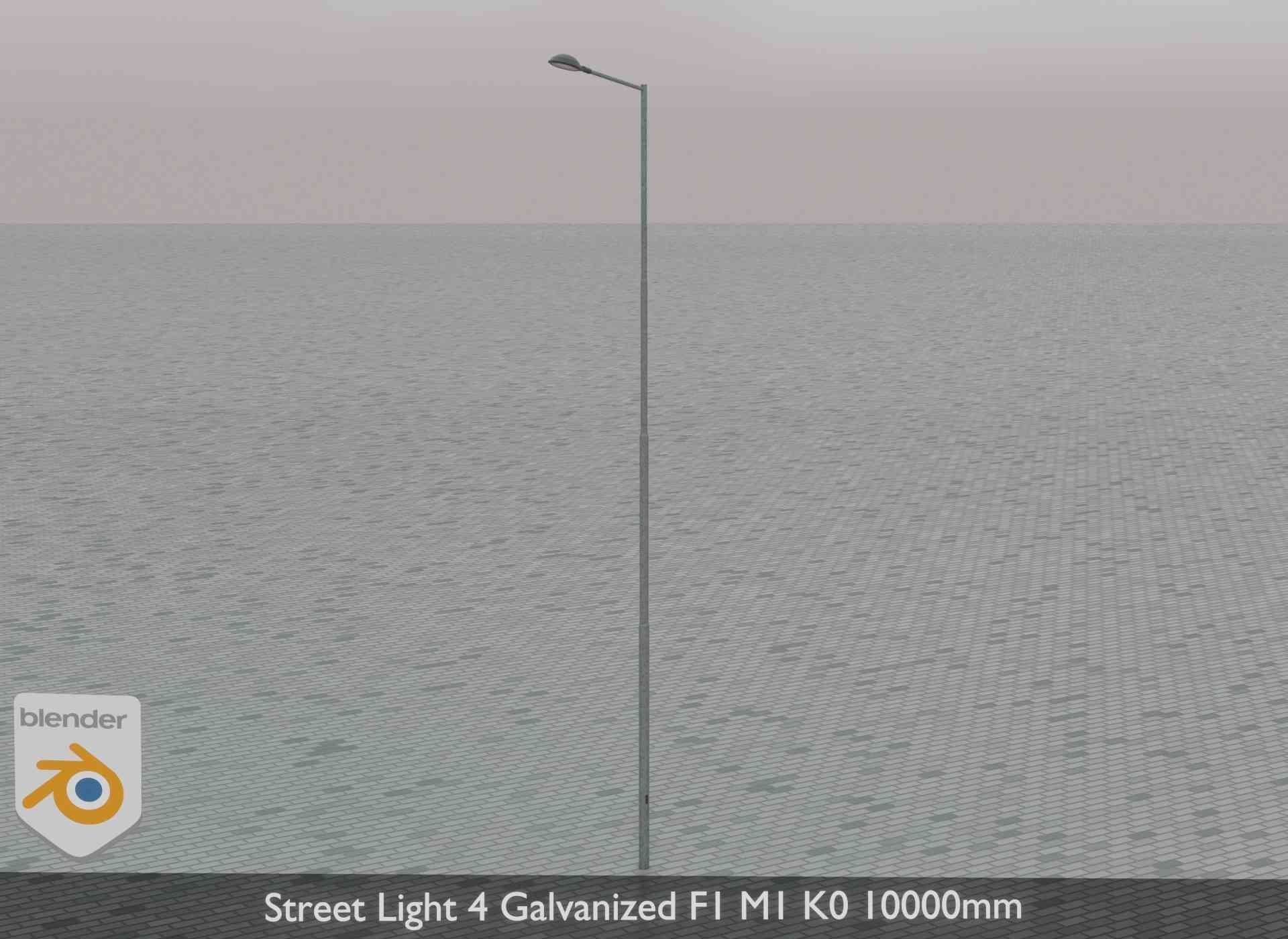 Street Light 4 Galvanized F1 M1 K0 10000mm Low-poly 3D model_78