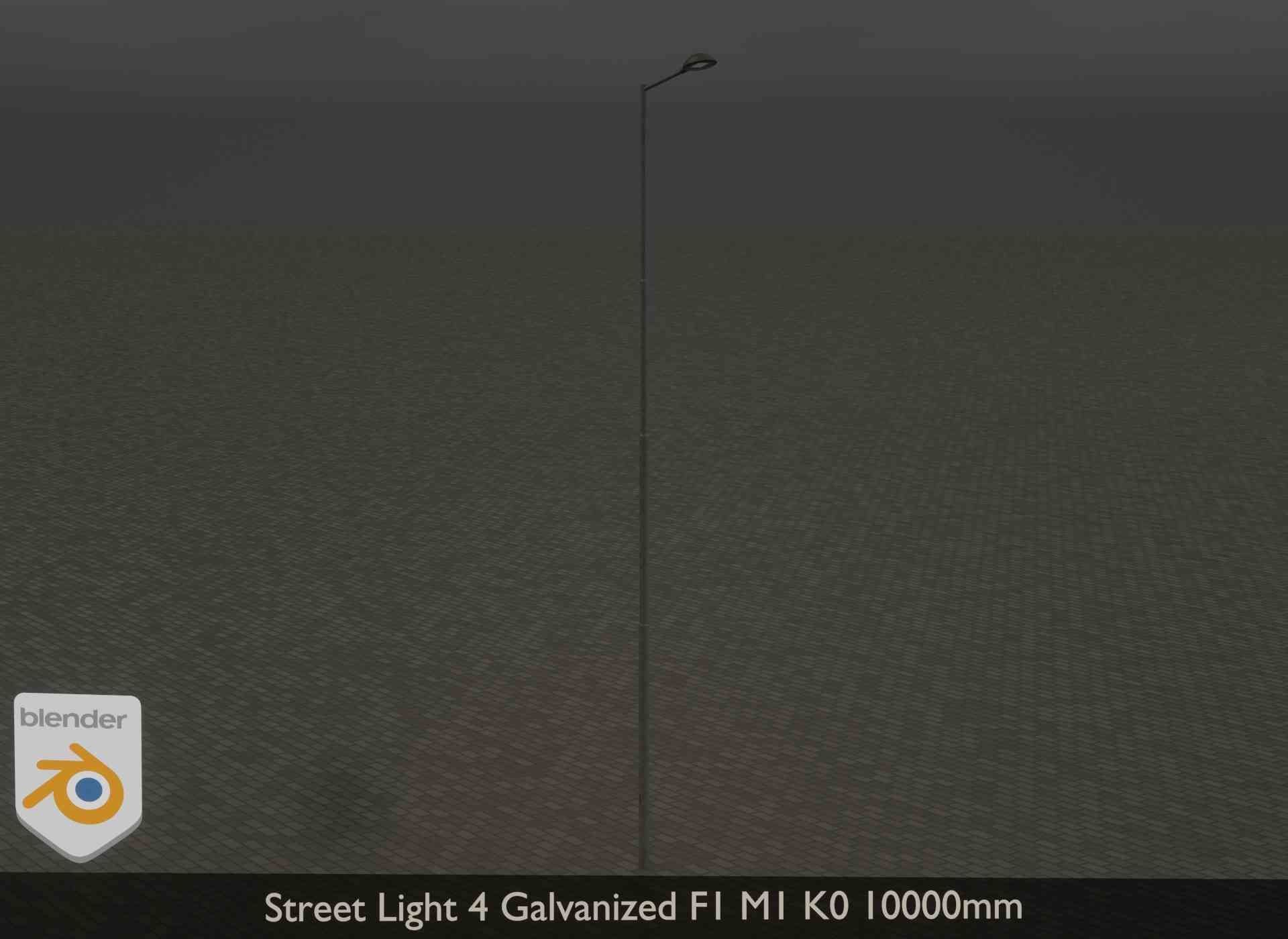 Street Light 4 Galvanized F1 M1 K0 10000mm Low-poly 3D model_28