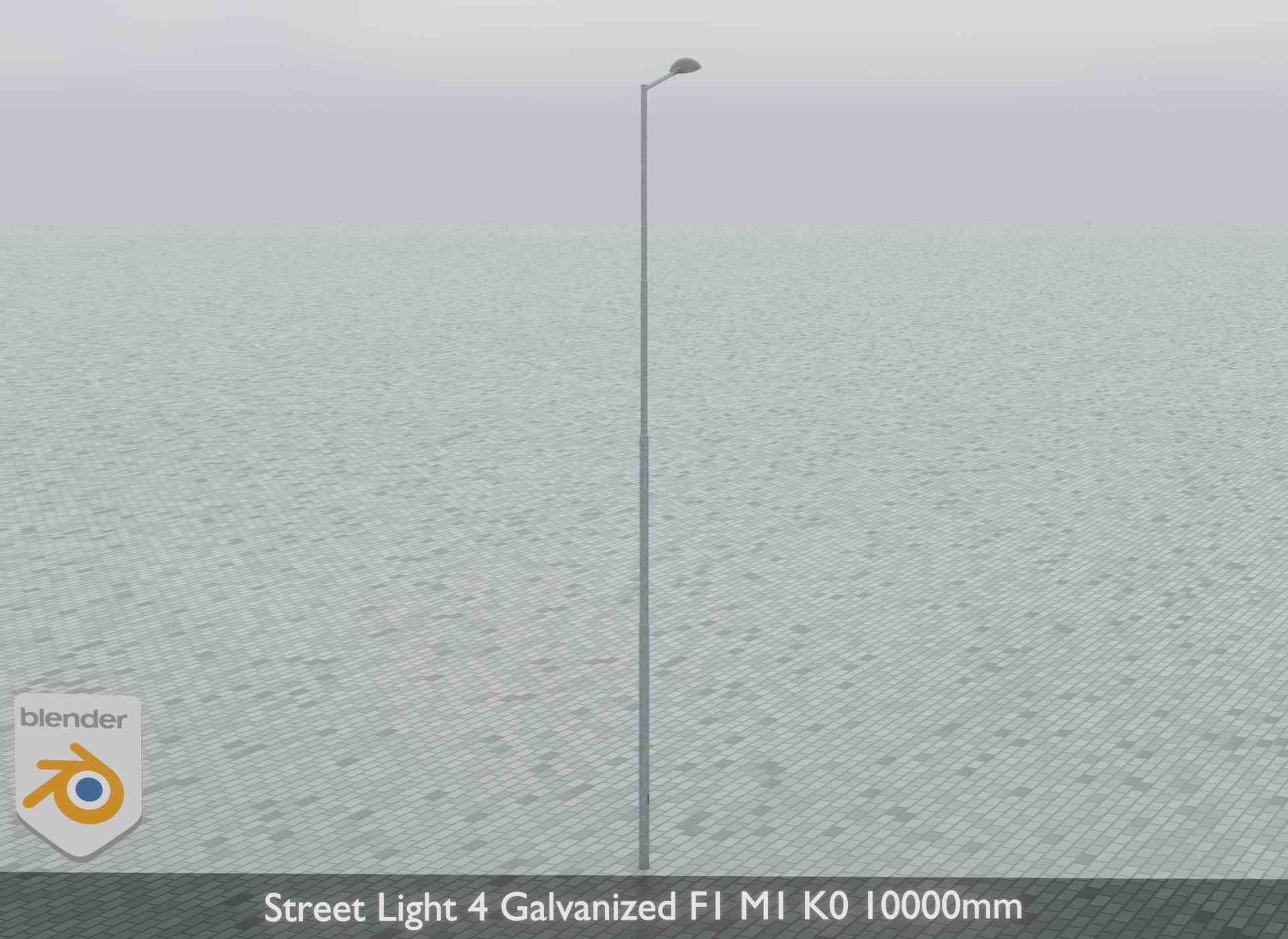 Street Light 4 Galvanized F1 M1 K0 10000mm Low-poly 3D model_15