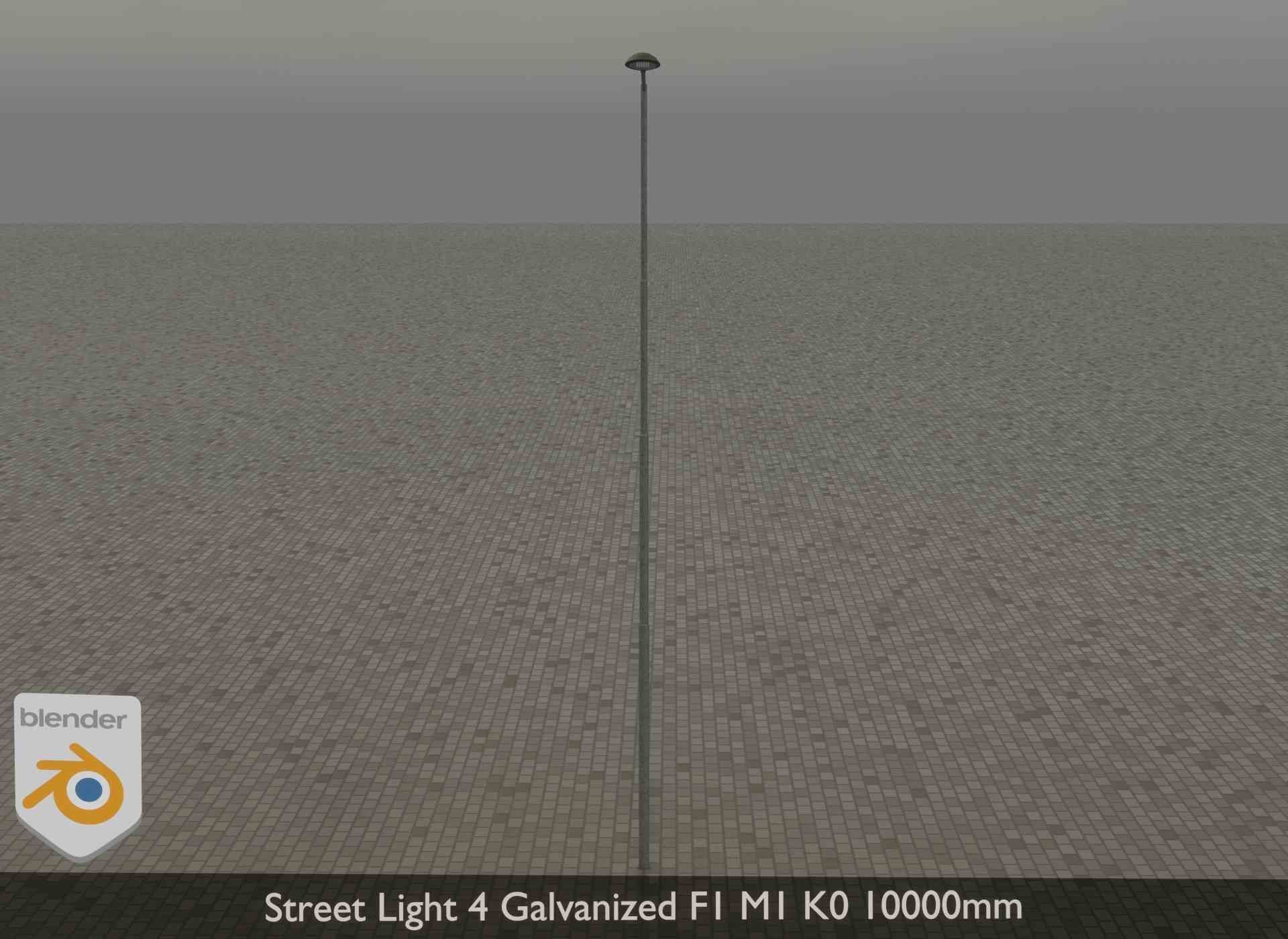Street Light 4 Galvanized F1 M1 K0 10000mm Low-poly 3D model_32