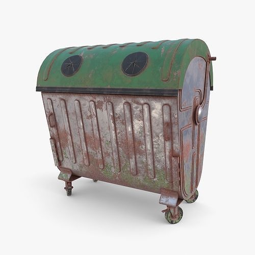 Dumpster v5 weathered Low-poly 3D model