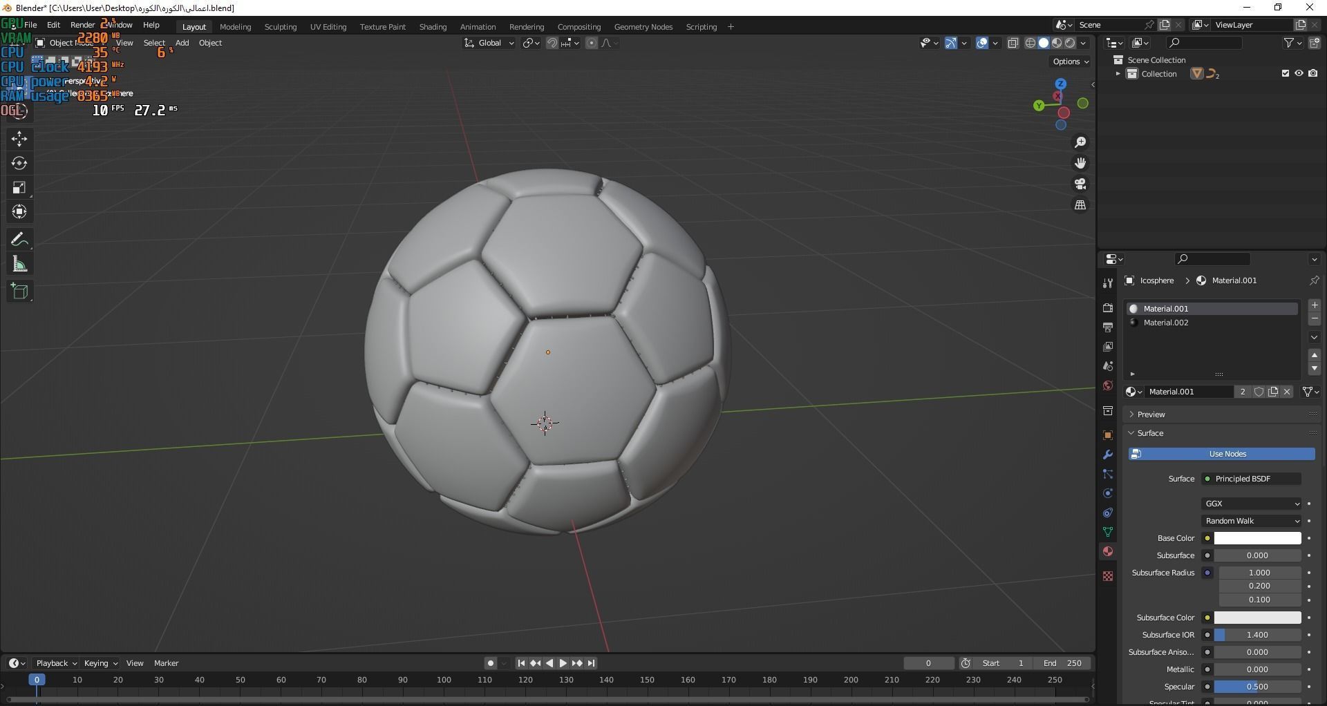 football Low-poly 3D model_5