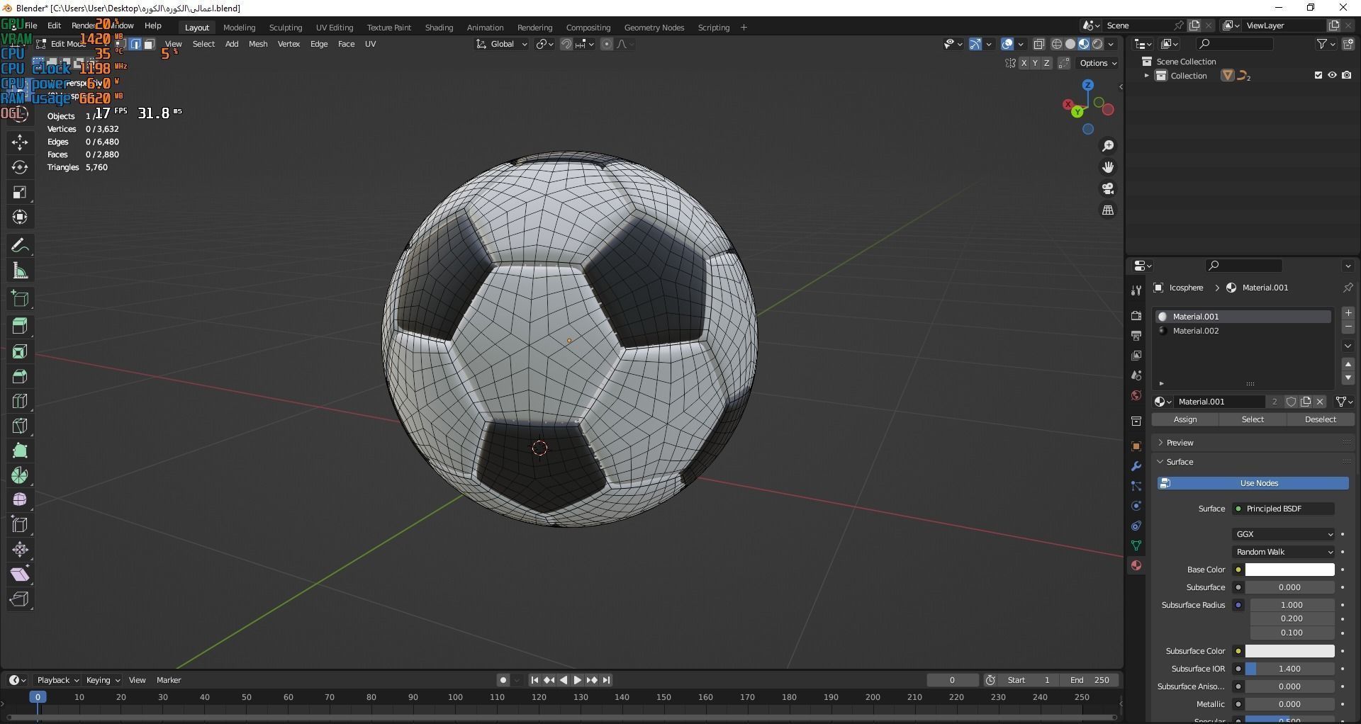 football Low-poly 3D model_2