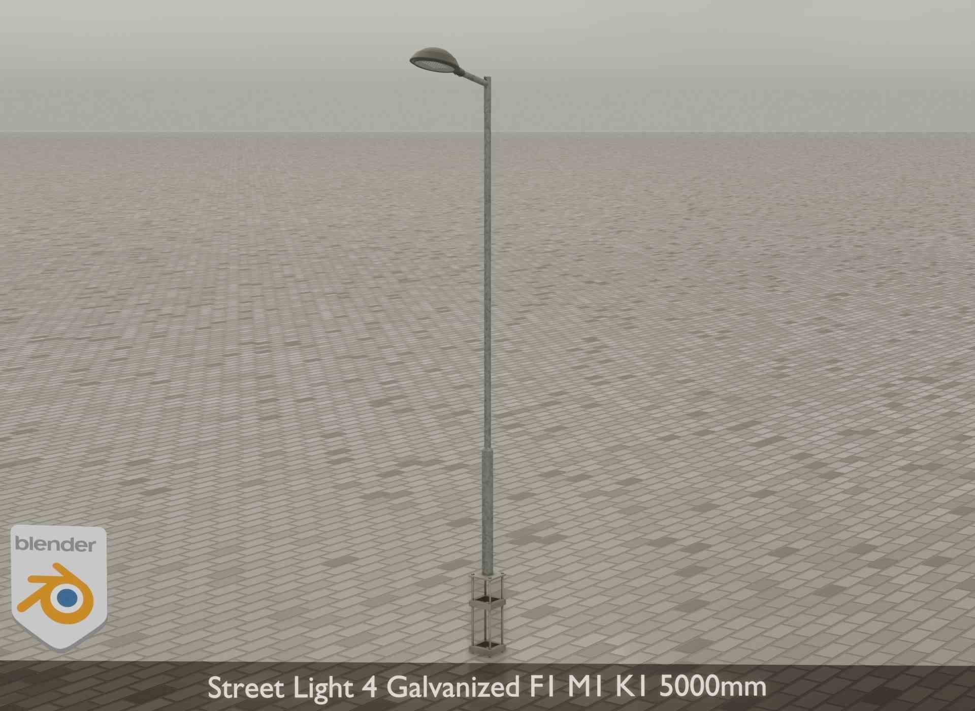 Street Light 4 Galvanized F1 M1 K1 5000mm Low-poly 3D model_34