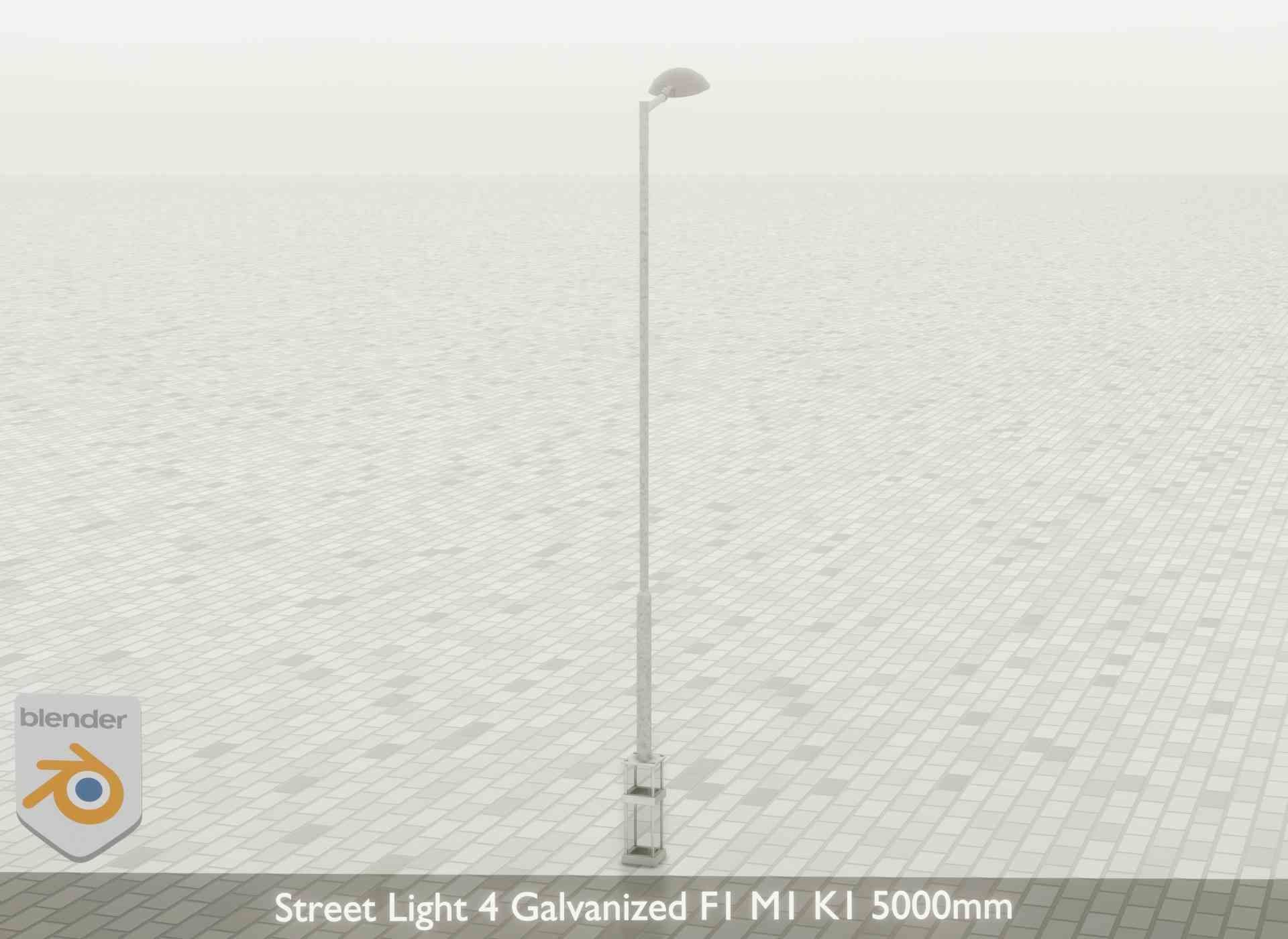 Street Light 4 Galvanized F1 M1 K1 5000mm Low-poly 3D model_52