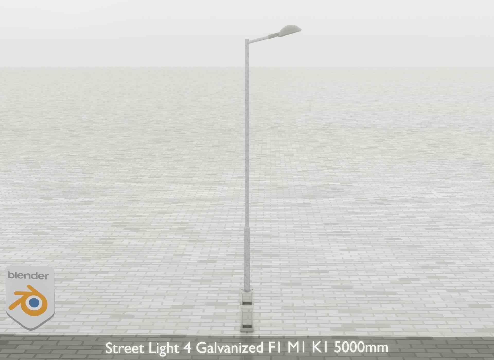 Street Light 4 Galvanized F1 M1 K1 5000mm Low-poly 3D model_60