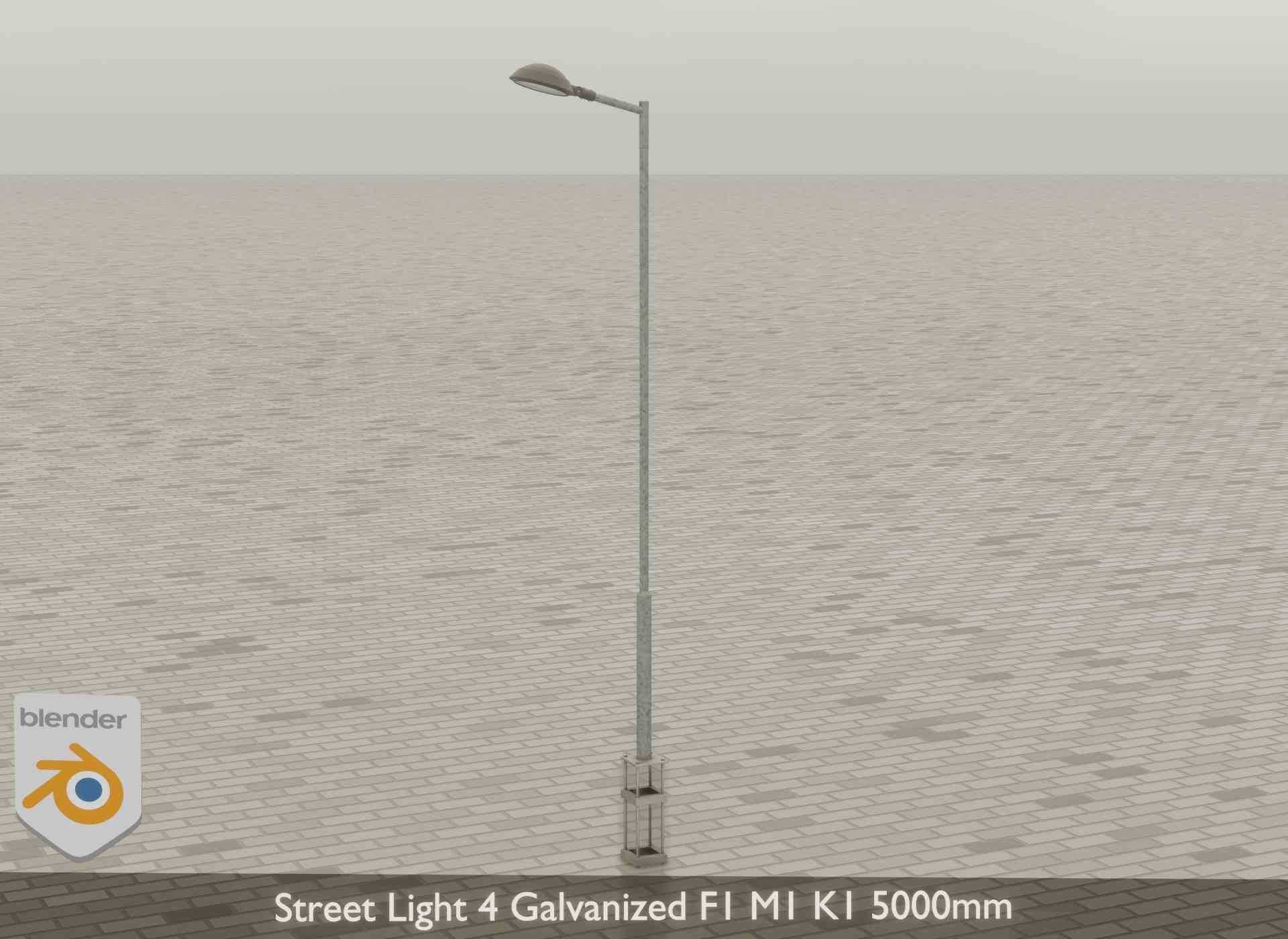 Street Light 4 Galvanized F1 M1 K1 5000mm Low-poly 3D model_37