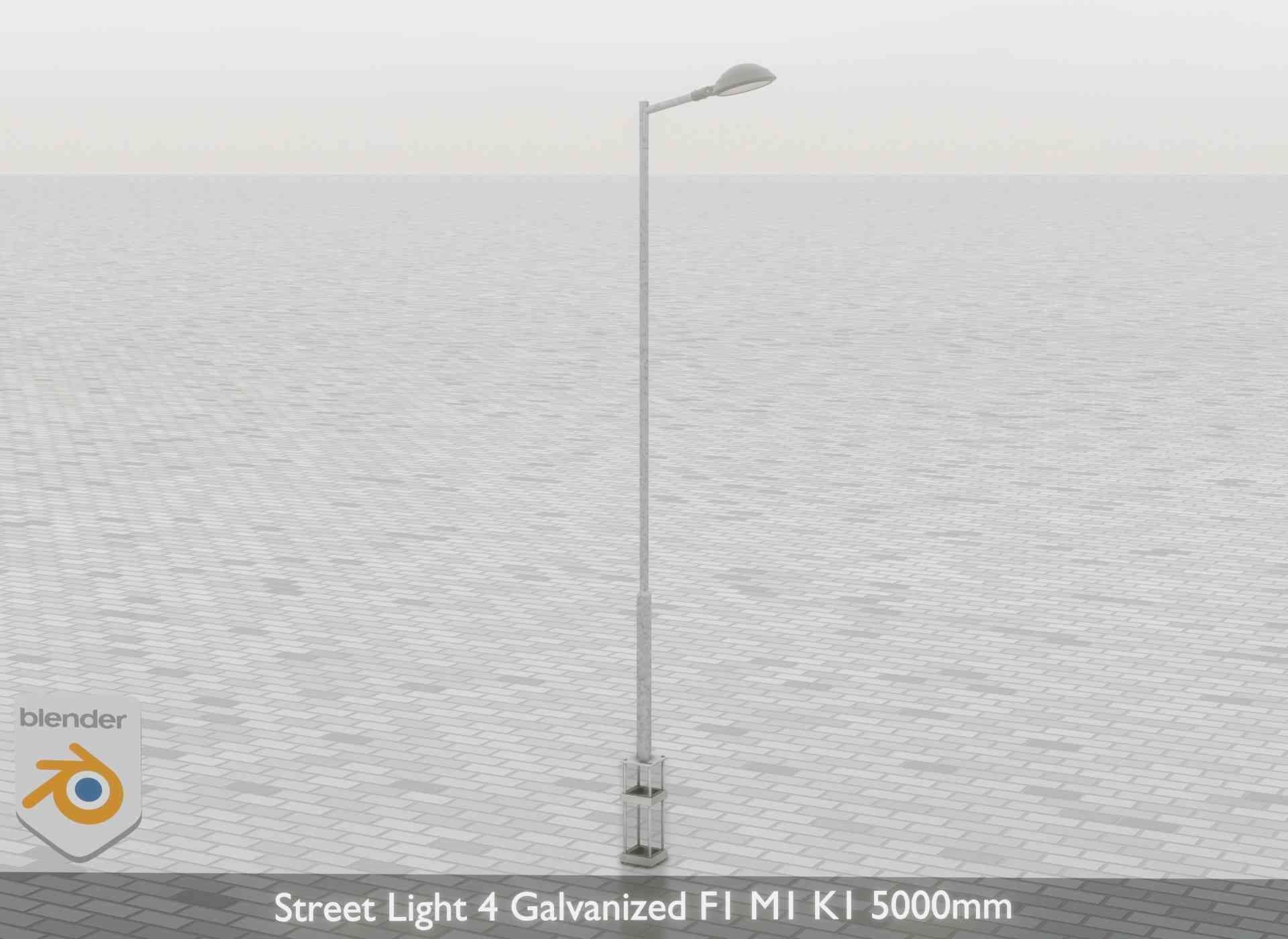 Street Light 4 Galvanized F1 M1 K1 5000mm Low-poly 3D model_63