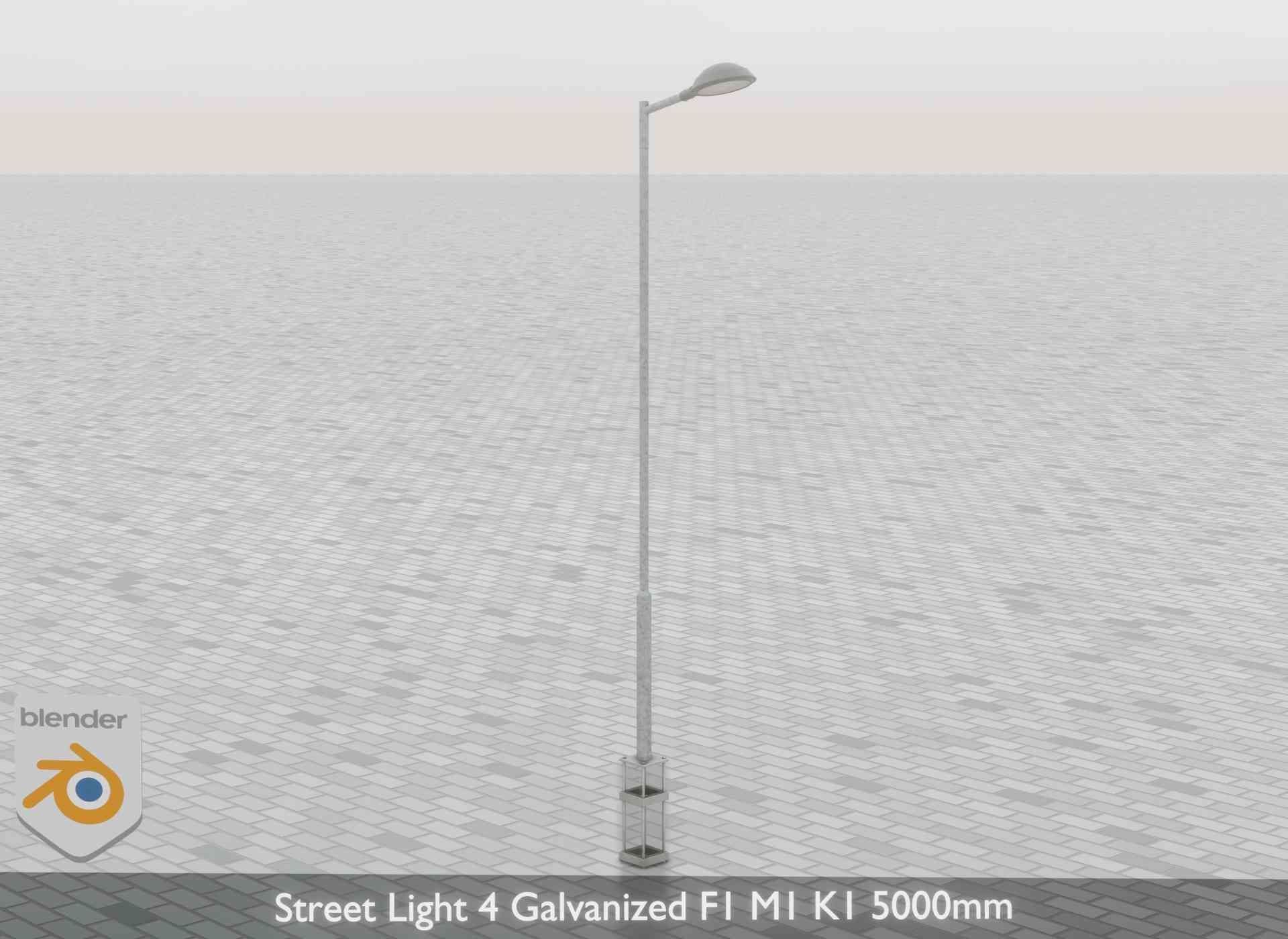 Street Light 4 Galvanized F1 M1 K1 5000mm Low-poly 3D model_65