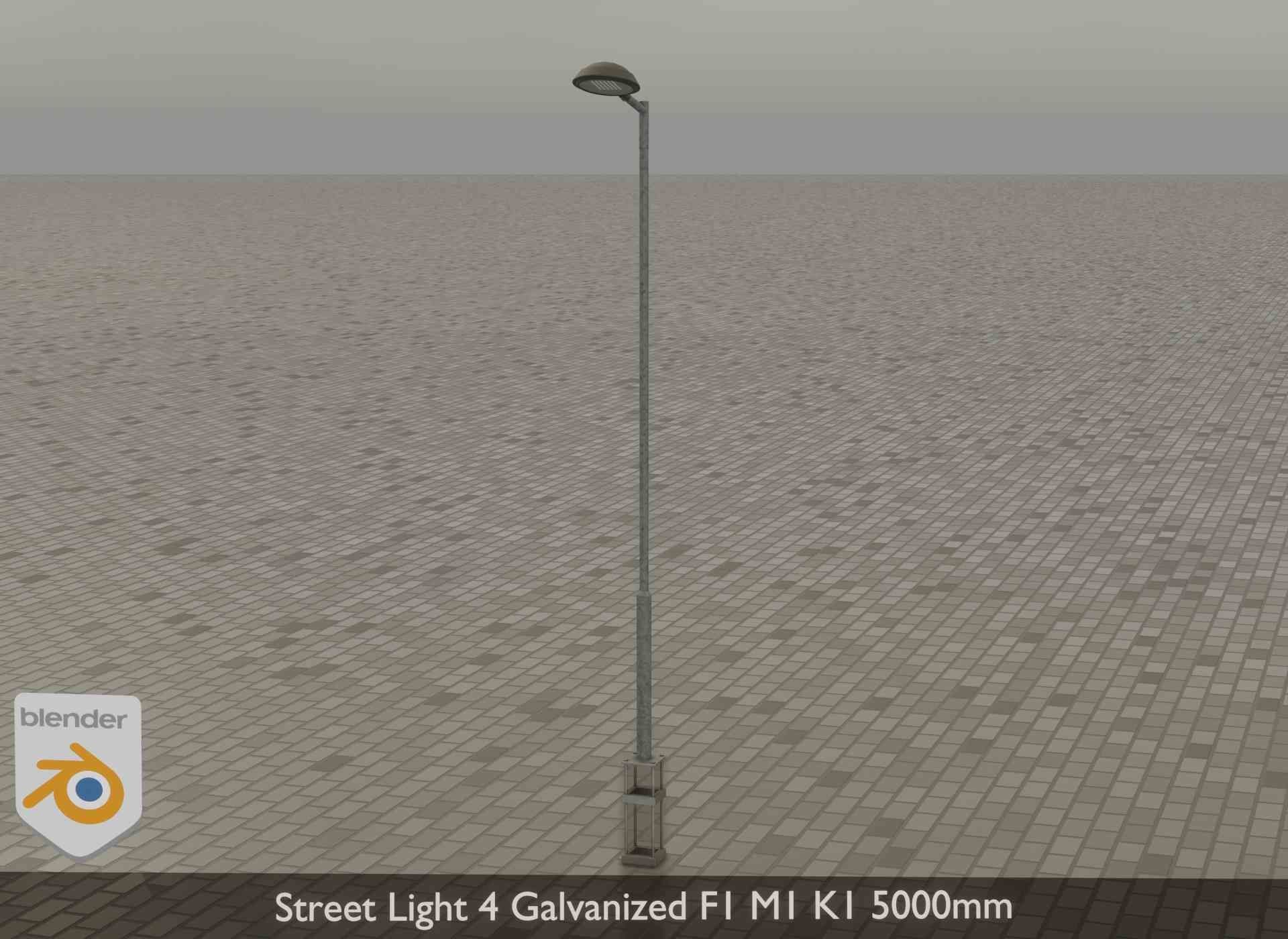 Street Light 4 Galvanized F1 M1 K1 5000mm Low-poly 3D model_32
