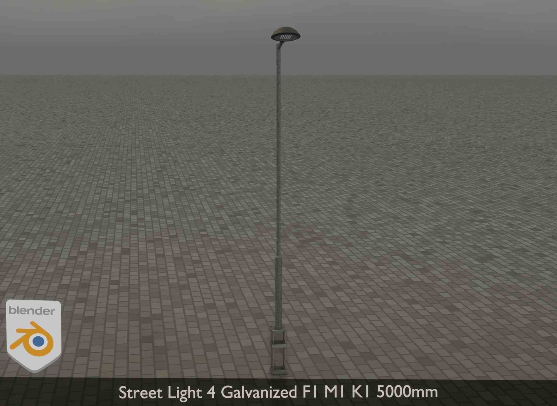 Street Light 4 Galvanized F1 M1 K1 5000mm Low-poly 3D model_29