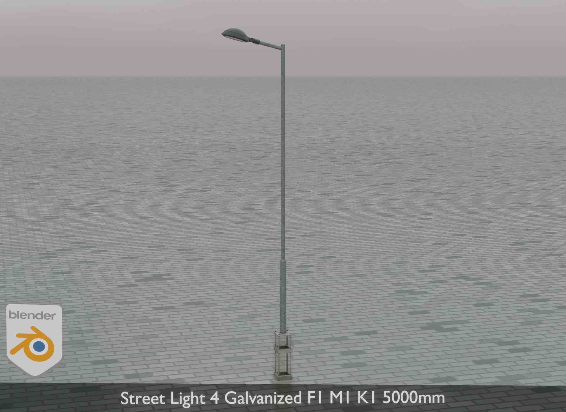 Street Light 4 Galvanized F1 M1 K1 5000mm Low-poly 3D model_78