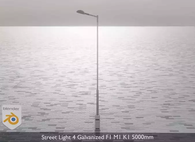Street Light 4 Galvanized F1 M1 K1 5000mm  Low-poly 3D model