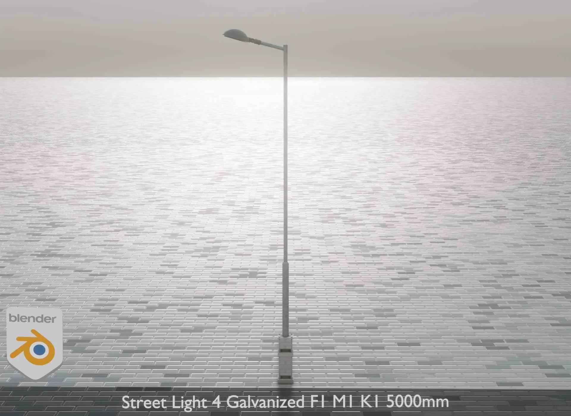 Street Light 4 Galvanized F1 M1 K1 5000mm Low-poly 3D model_0