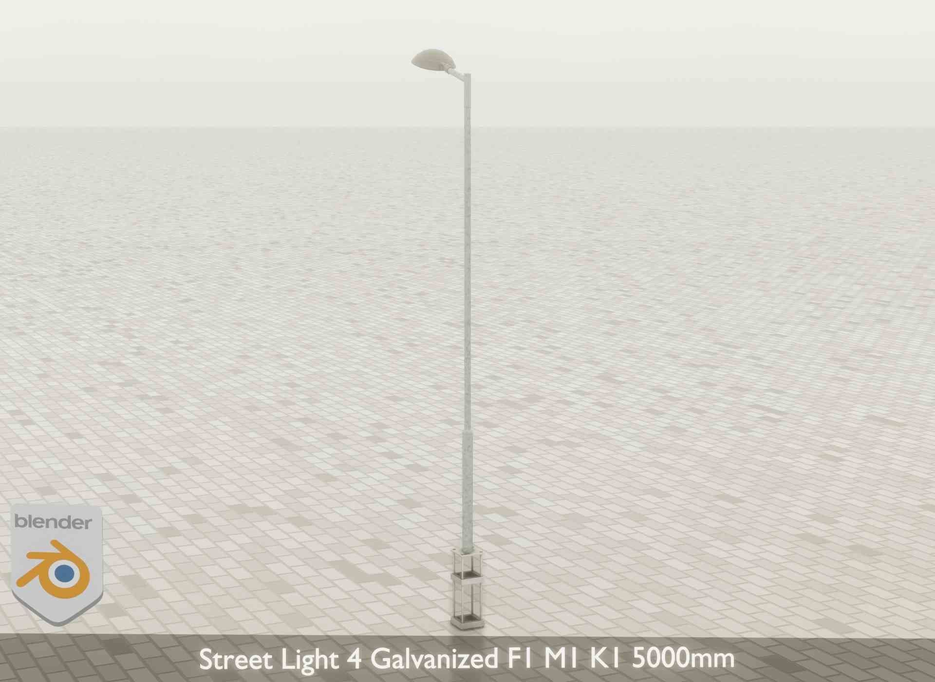 Street Light 4 Galvanized F1 M1 K1 5000mm Low-poly 3D model_47