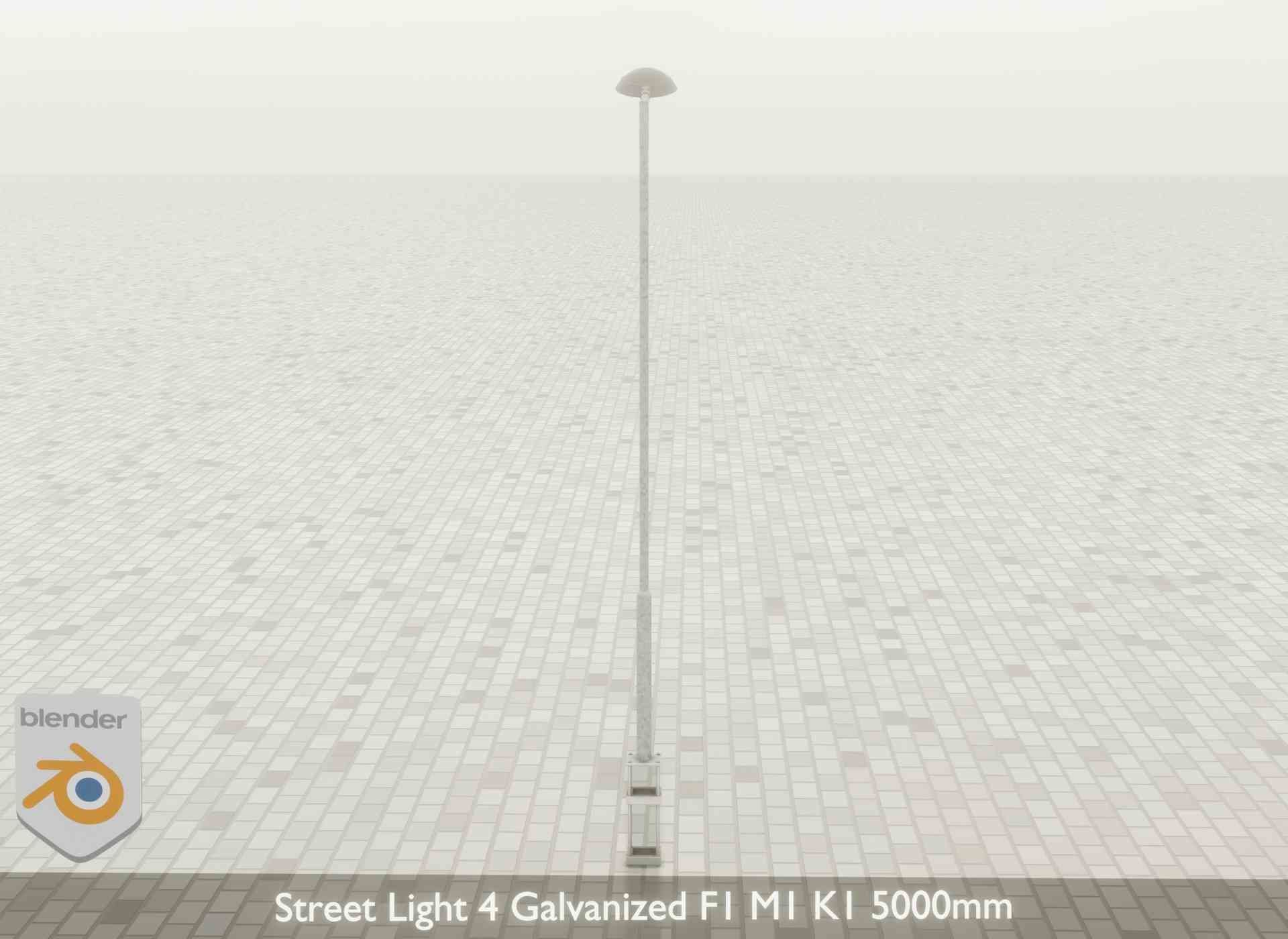 Street Light 4 Galvanized F1 M1 K1 5000mm Low-poly 3D model_50