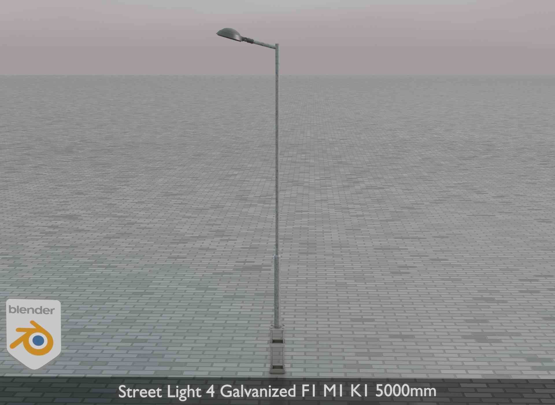 Street Light 4 Galvanized F1 M1 K1 5000mm Low-poly 3D model_80