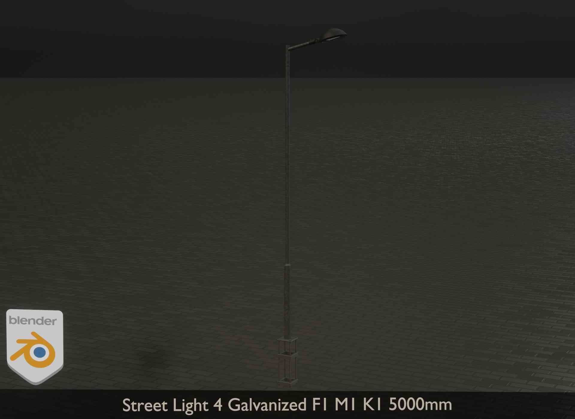 Street Light 4 Galvanized F1 M1 K1 5000mm Low-poly 3D model_23