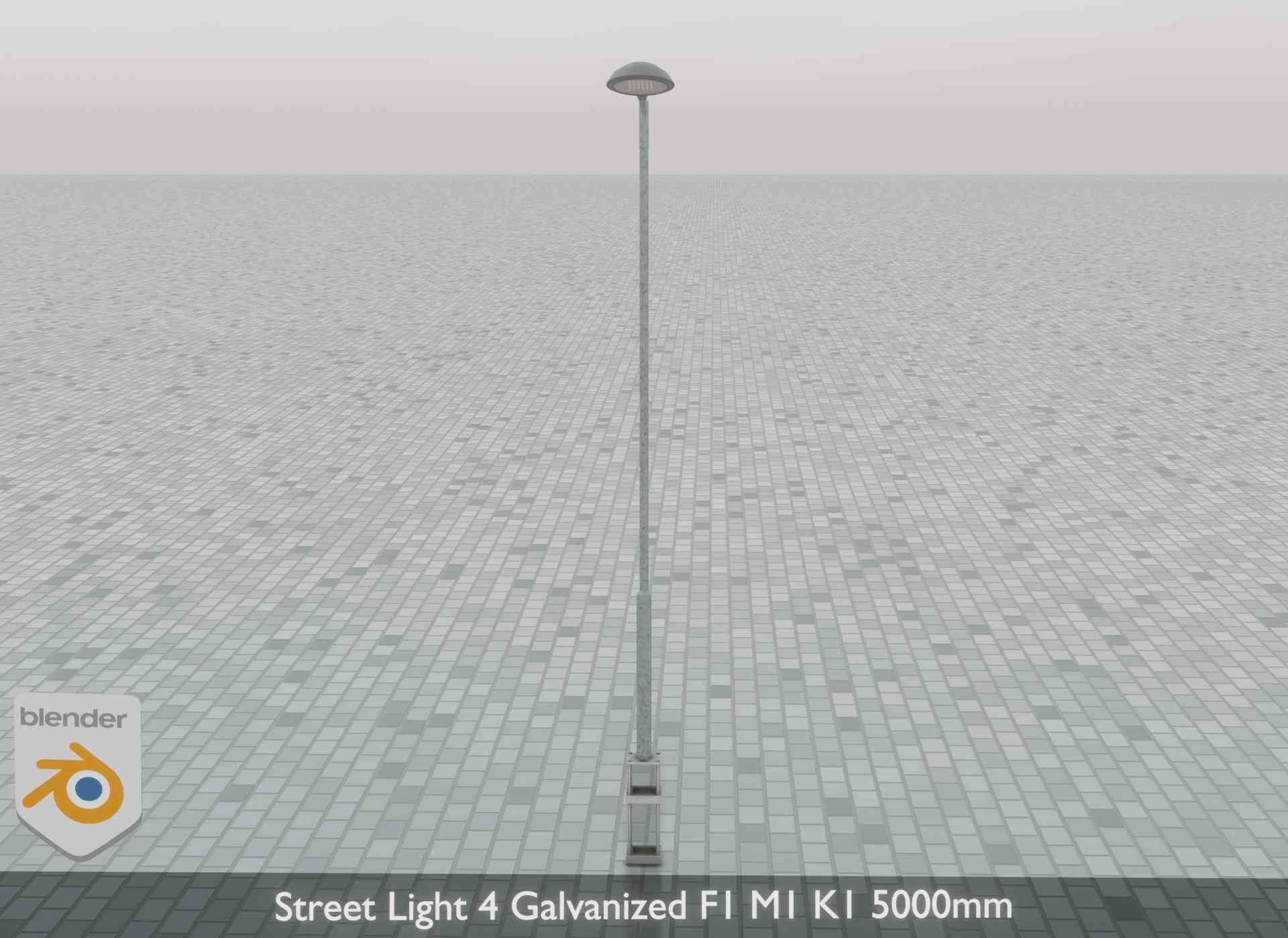 Street Light 4 Galvanized F1 M1 K1 5000mm Low-poly 3D model_70