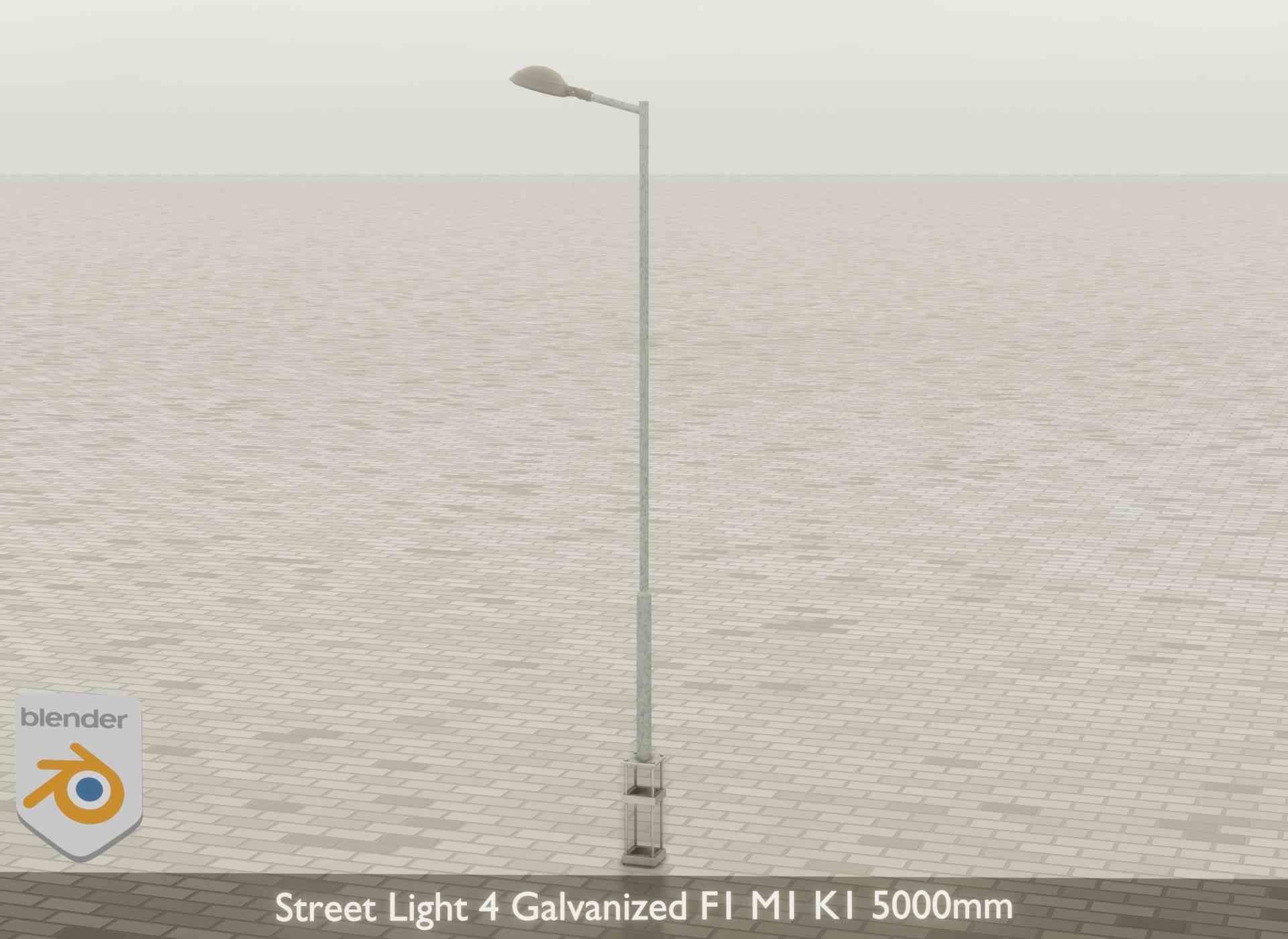 Street Light 4 Galvanized F1 M1 K1 5000mm Low-poly 3D model_42