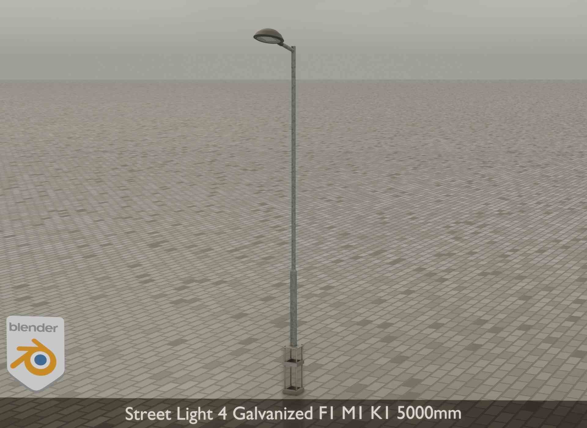 Street Light 4 Galvanized F1 M1 K1 5000mm Low-poly 3D model_33