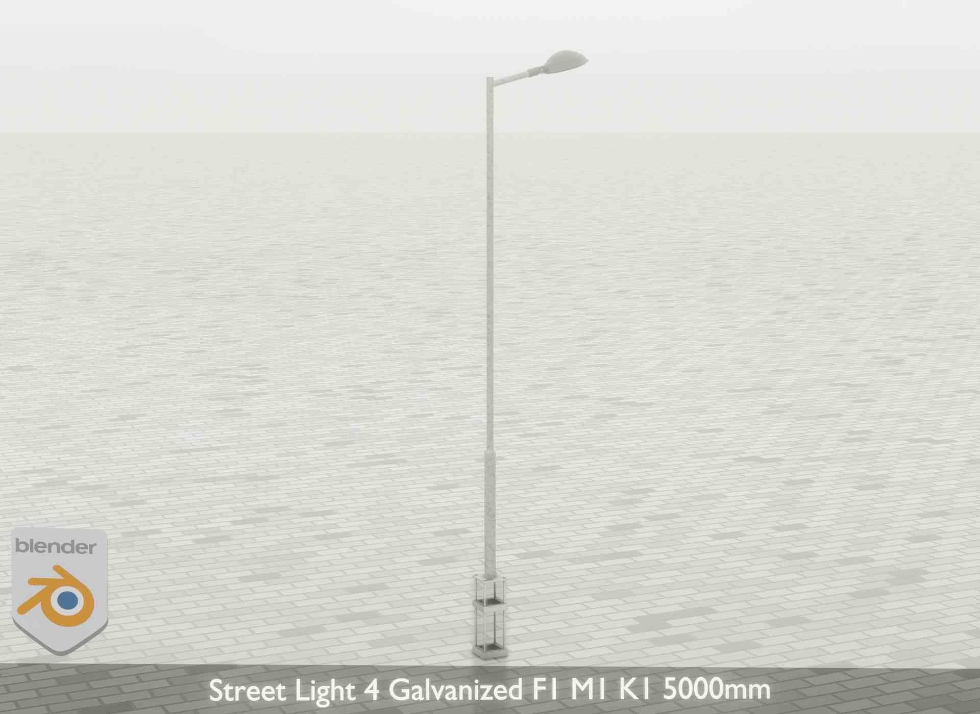 Street Light 4 Galvanized F1 M1 K1 5000mm Low-poly 3D model_57