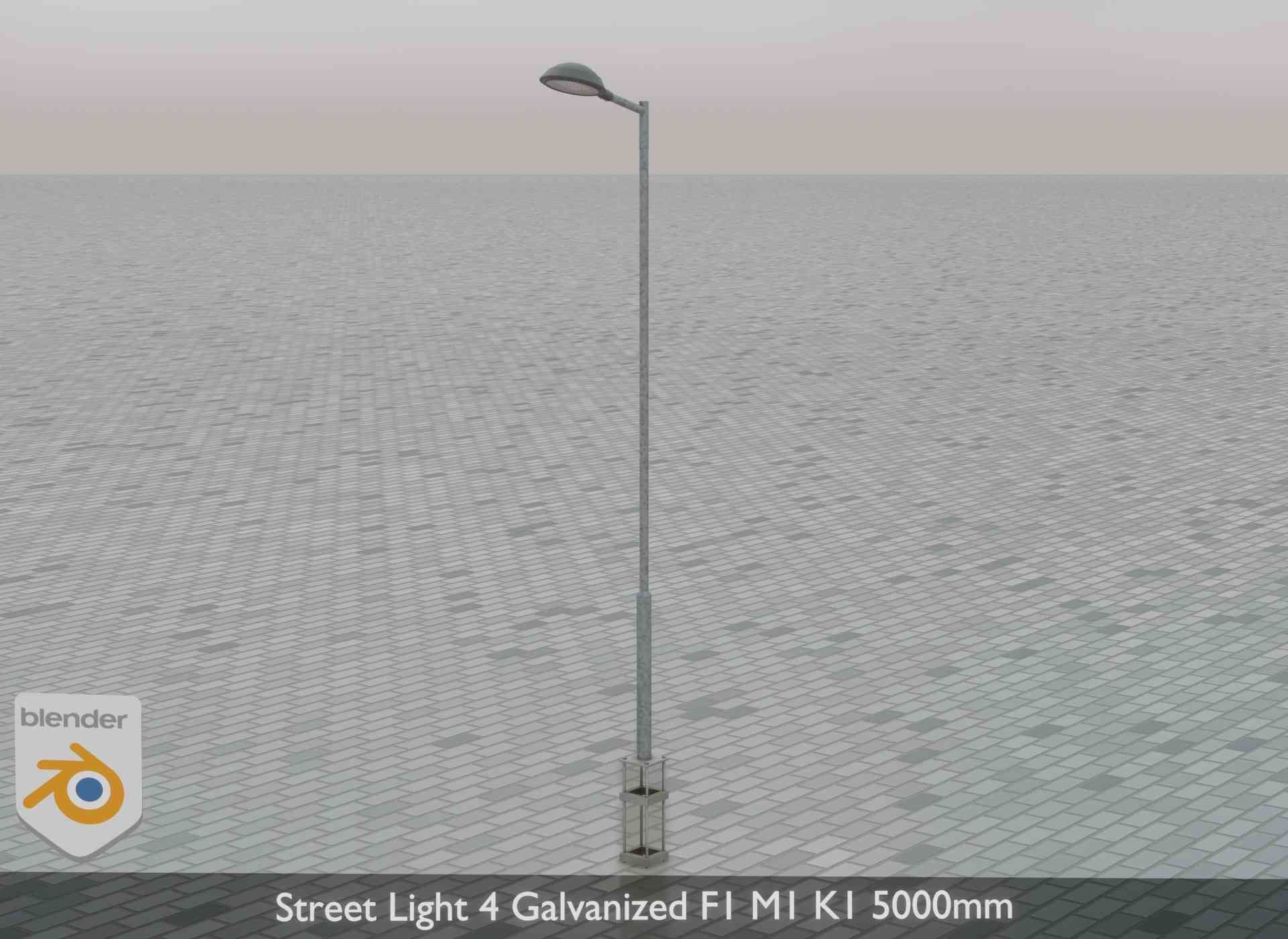 Street Light 4 Galvanized F1 M1 K1 5000mm Low-poly 3D model_74