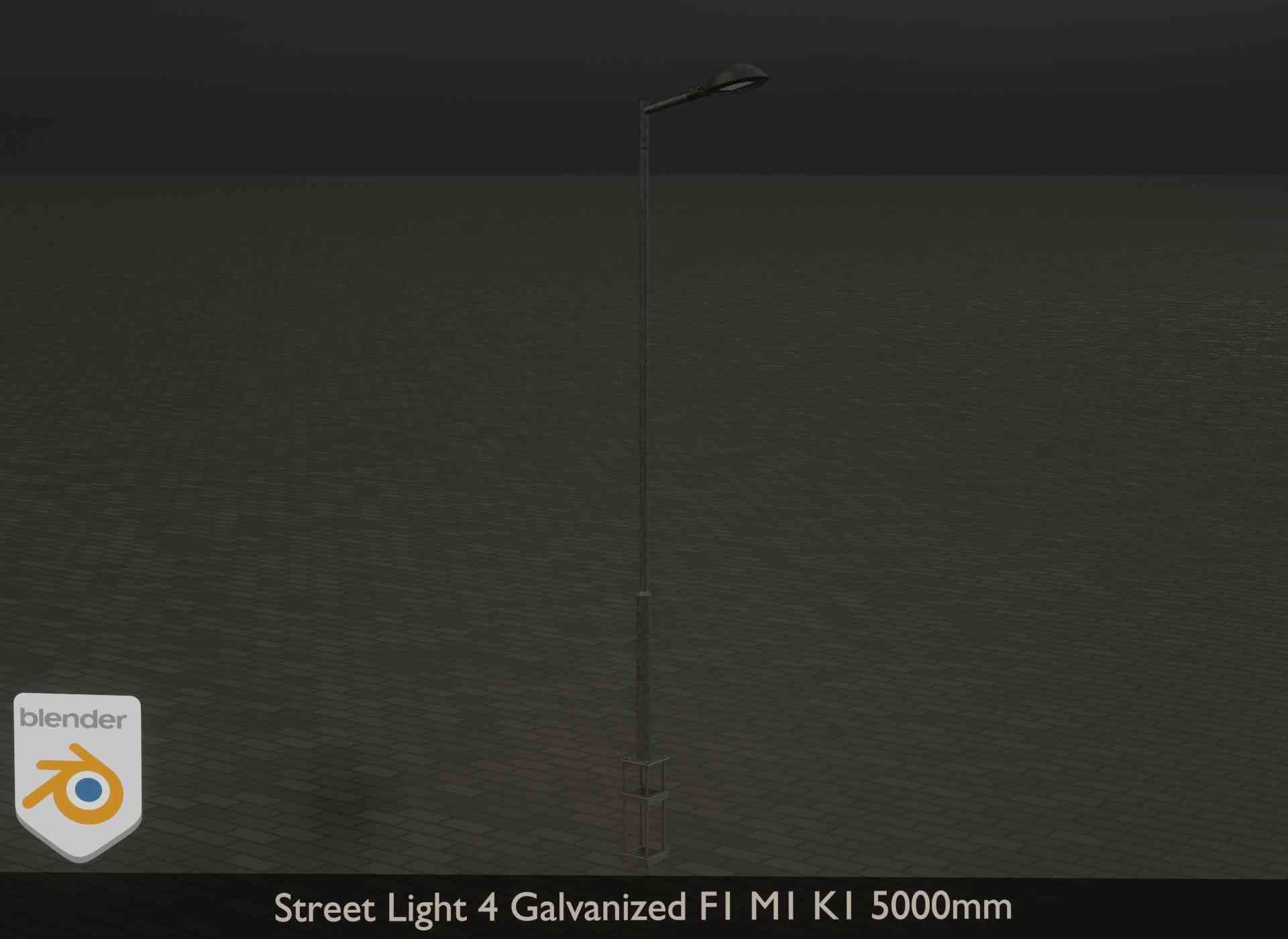 Street Light 4 Galvanized F1 M1 K1 5000mm Low-poly 3D model_24