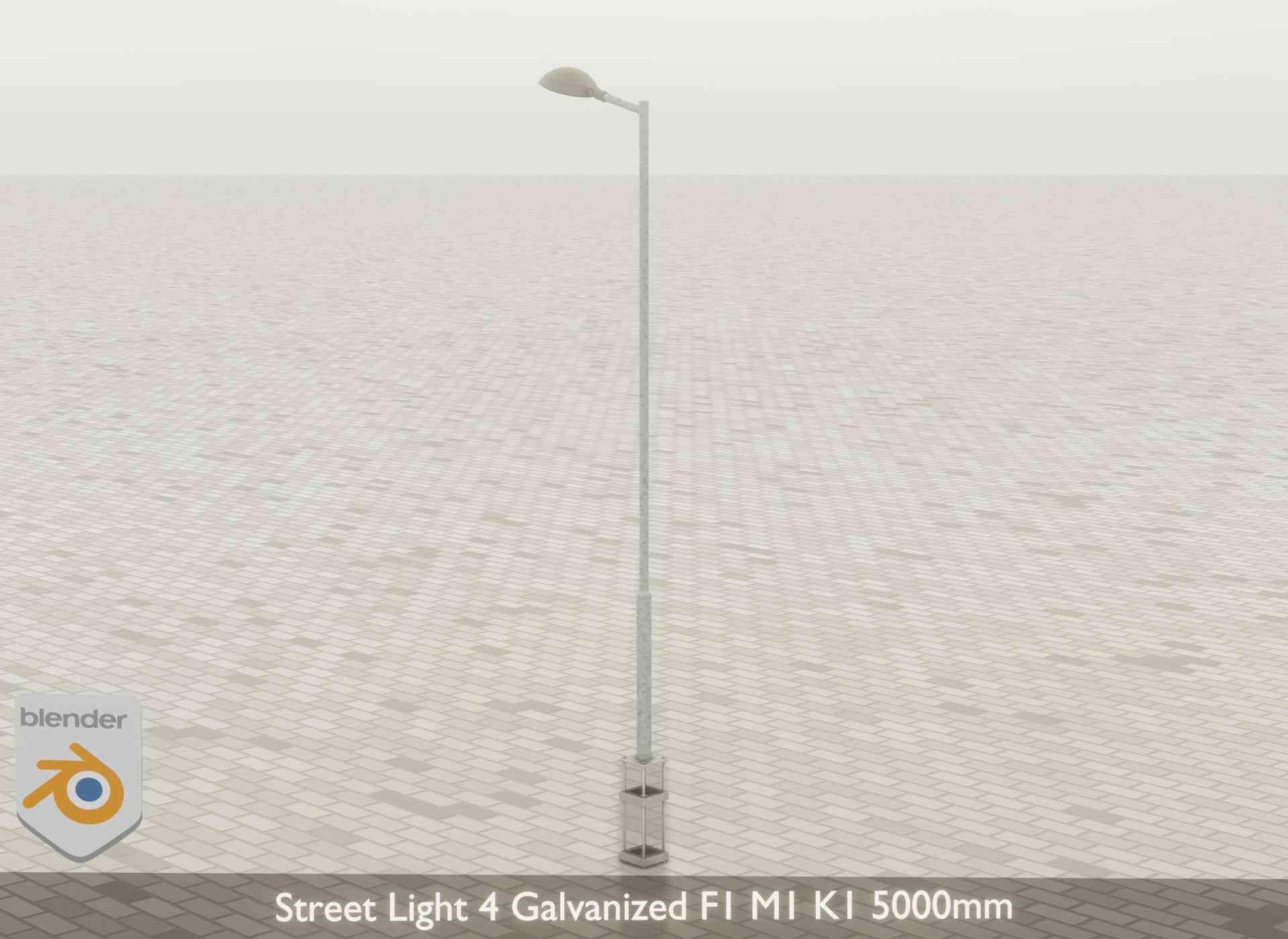 Street Light 4 Galvanized F1 M1 K1 5000mm Low-poly 3D model_45