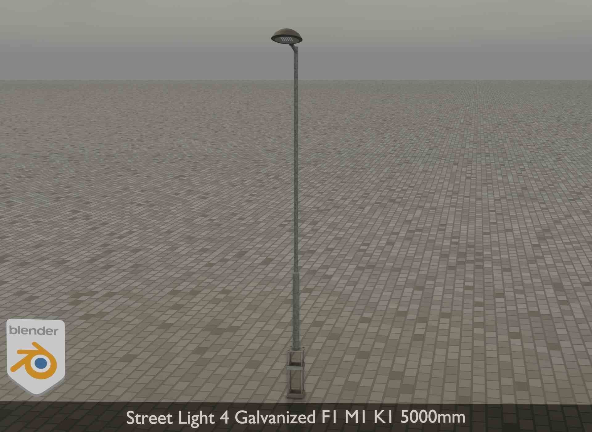 Street Light 4 Galvanized F1 M1 K1 5000mm Low-poly 3D model_31