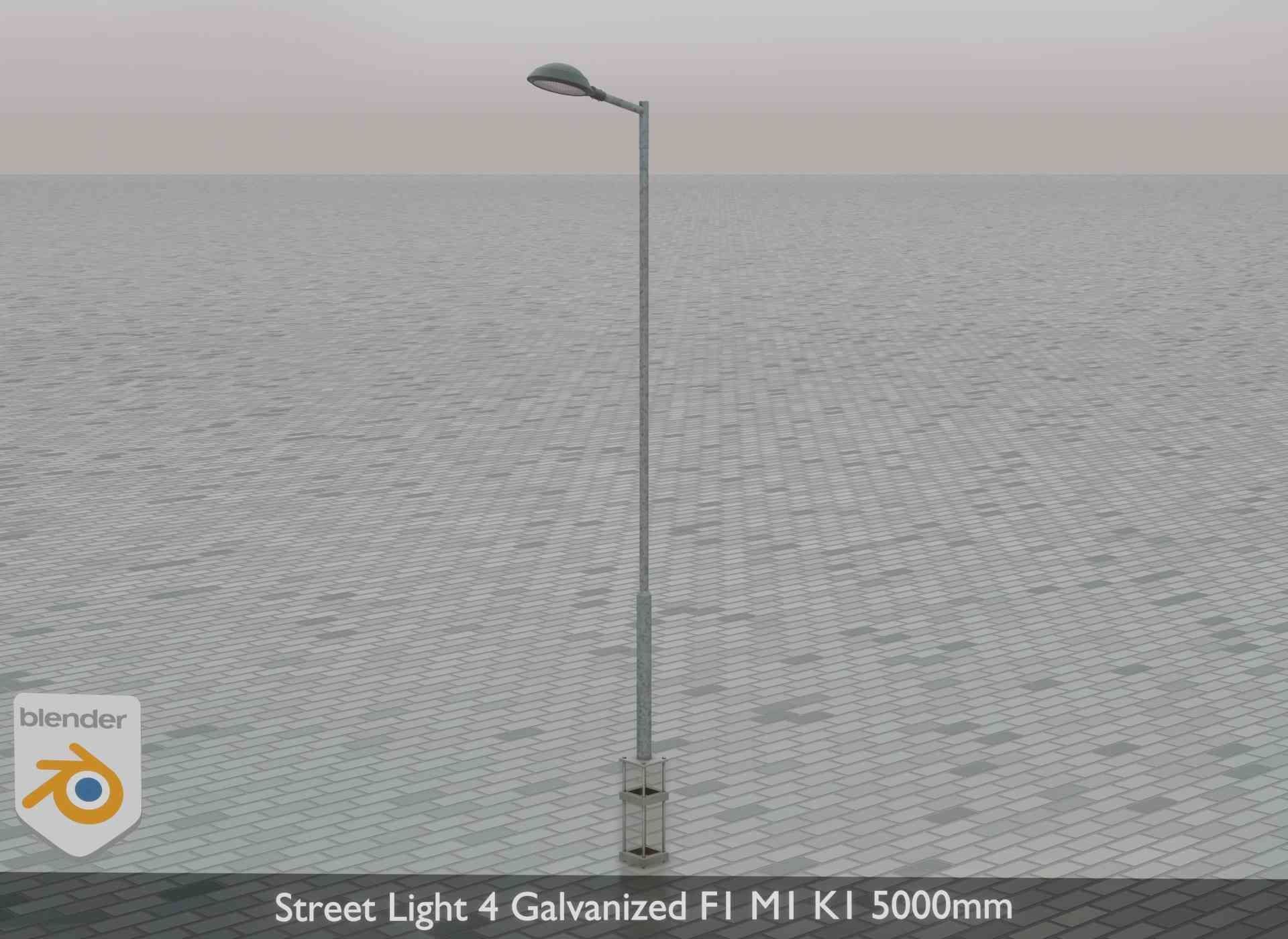 Street Light 4 Galvanized F1 M1 K1 5000mm Low-poly 3D model_75