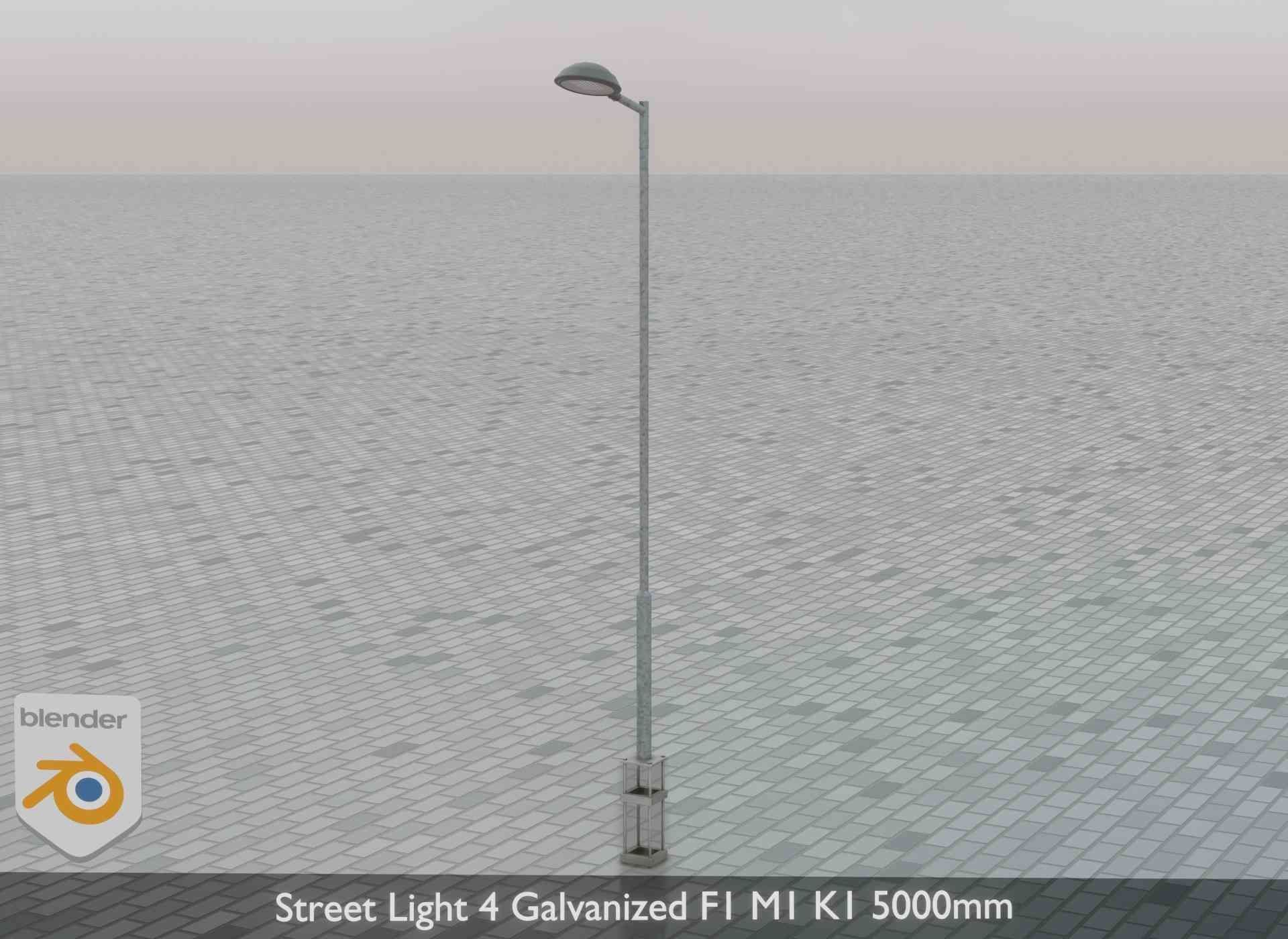 Street Light 4 Galvanized F1 M1 K1 5000mm Low-poly 3D model_73