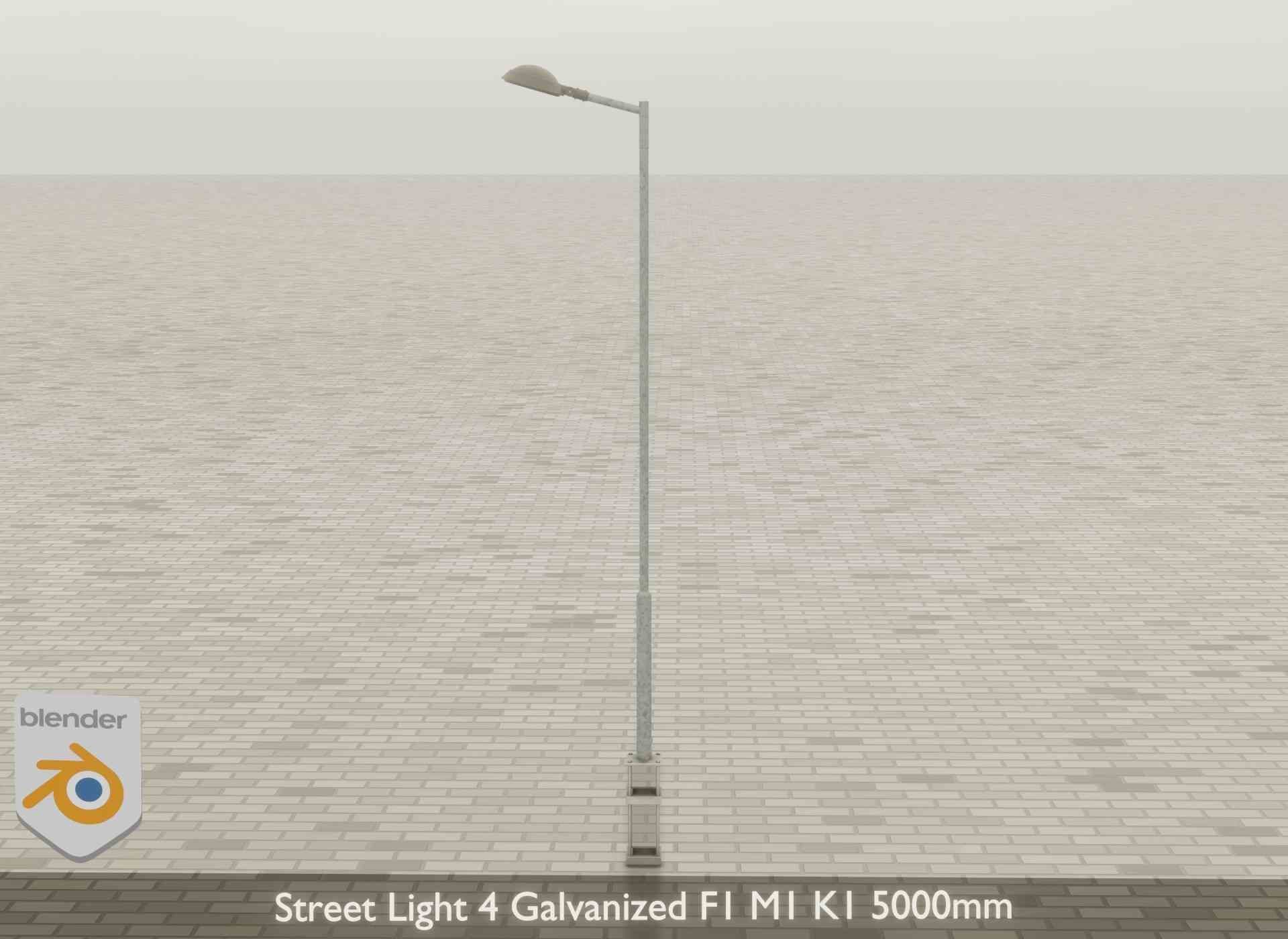 Street Light 4 Galvanized F1 M1 K1 5000mm Low-poly 3D model_40