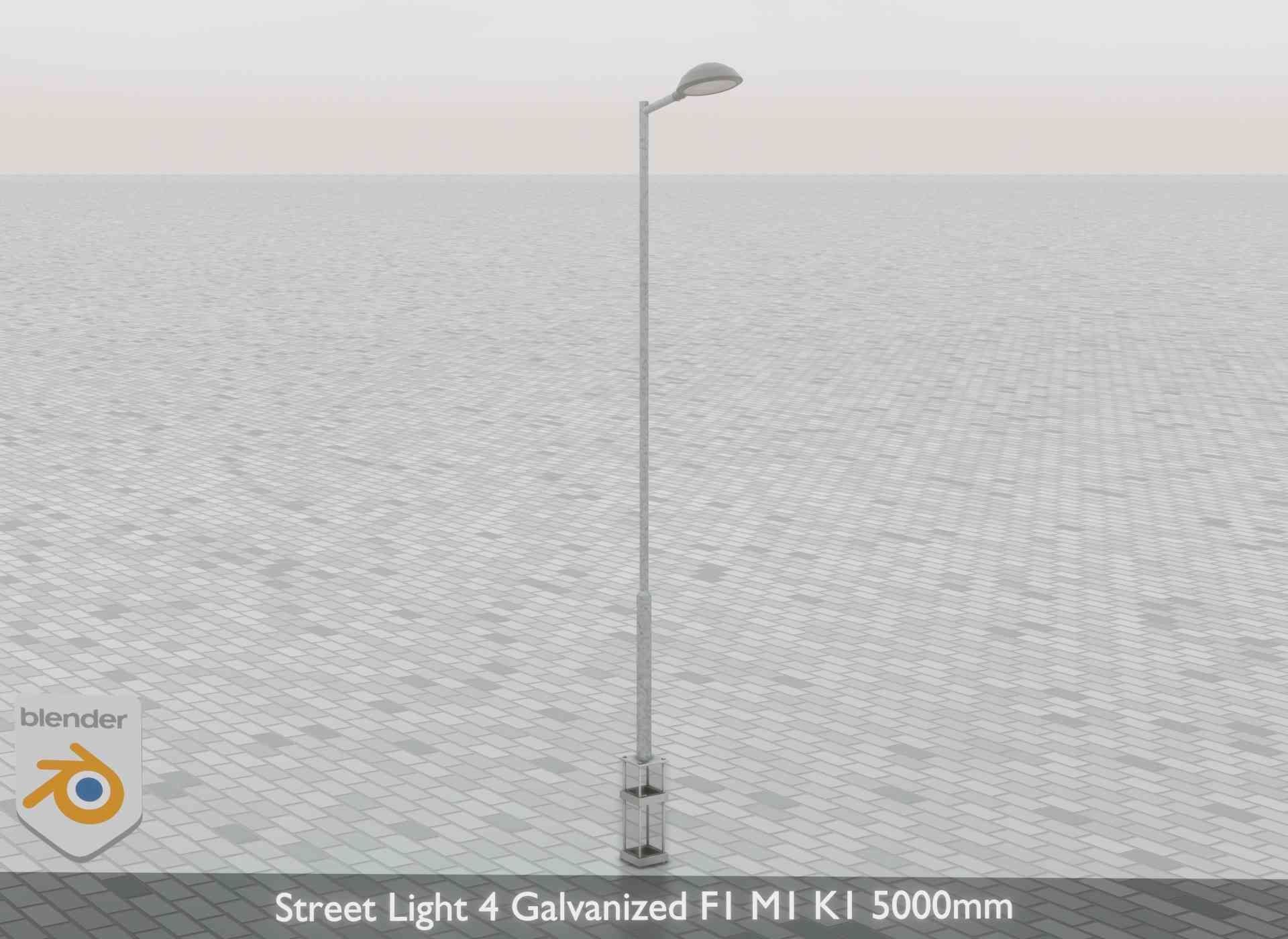 Street Light 4 Galvanized F1 M1 K1 5000mm Low-poly 3D model_66