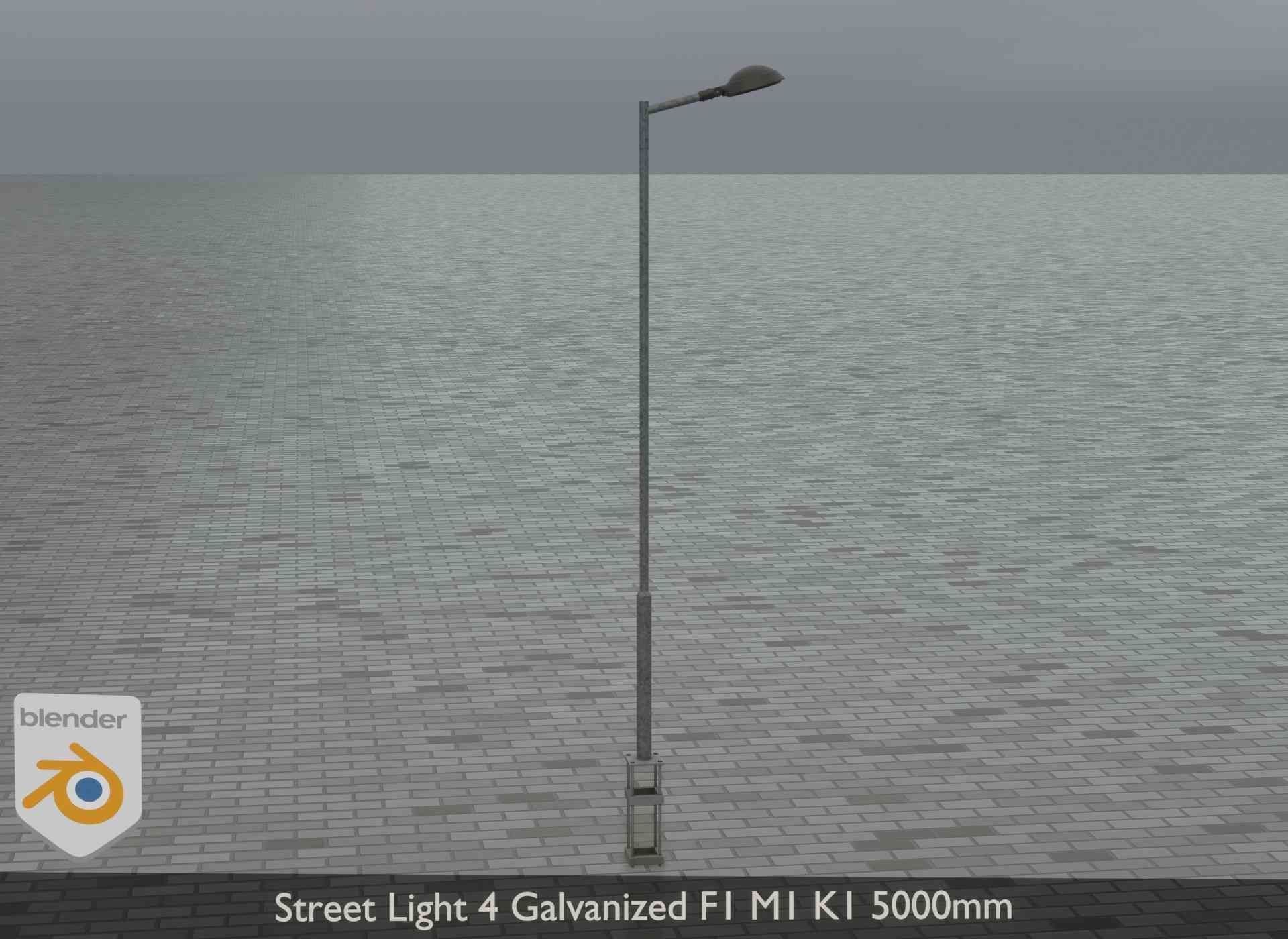 Street Light 4 Galvanized F1 M1 K1 5000mm Low-poly 3D model_19