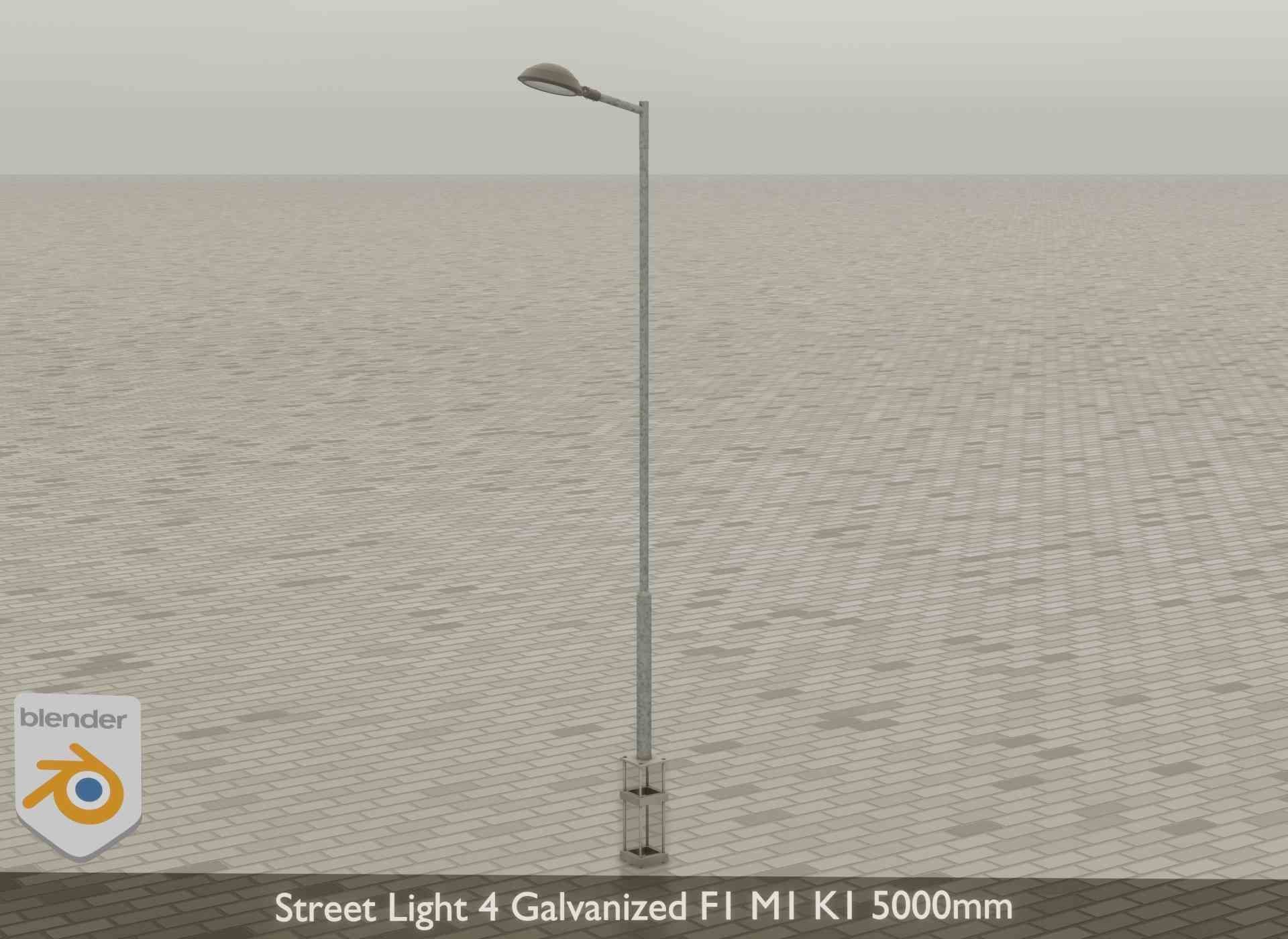 Street Light 4 Galvanized F1 M1 K1 5000mm Low-poly 3D model_36